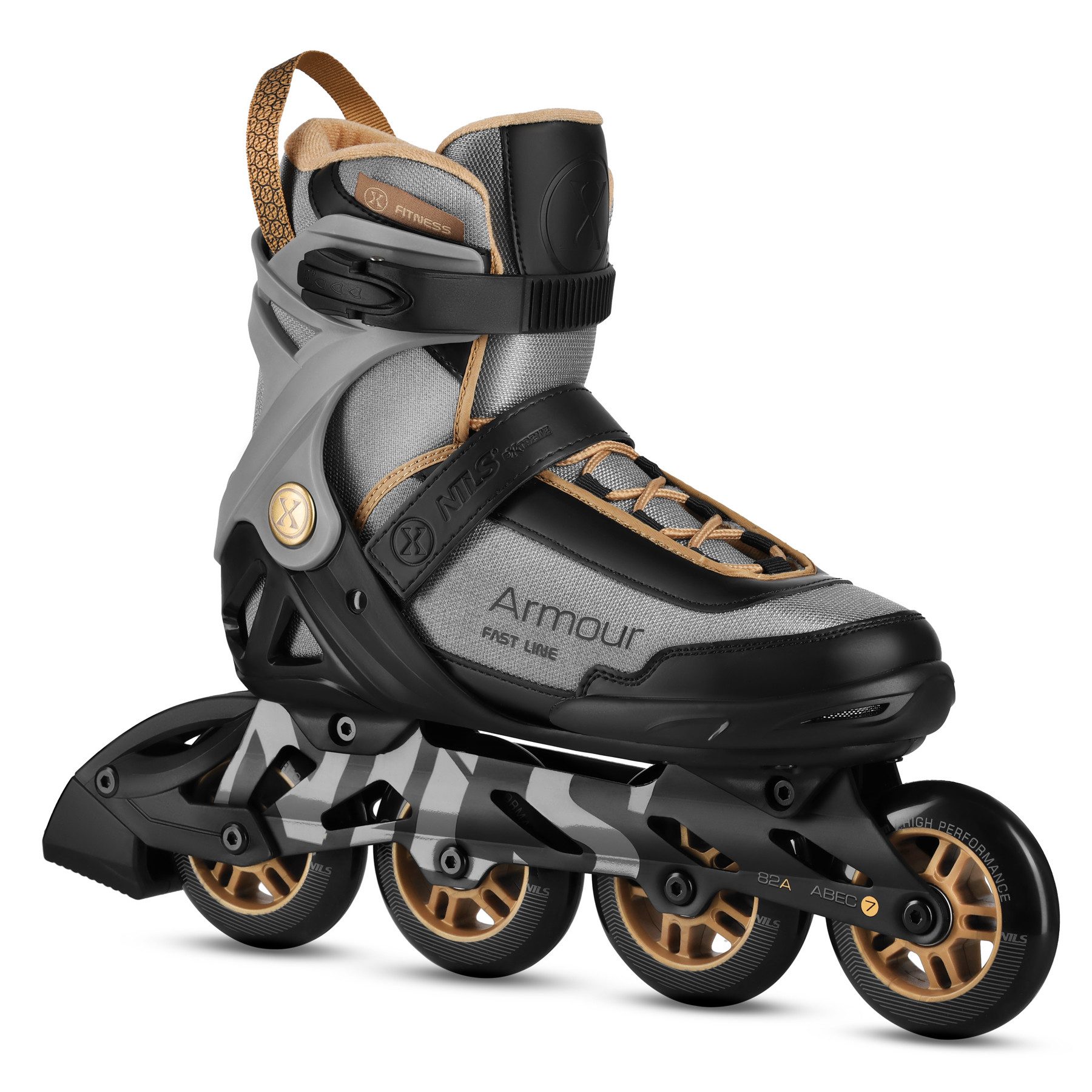NILS EXTREME Inlineskates Inliner Rollschuhe Speedskates, (Spar-Set, 2-St., 41), Dreifach-Verschluss, ABEC 7, Alu-Schiene, mit Bremse