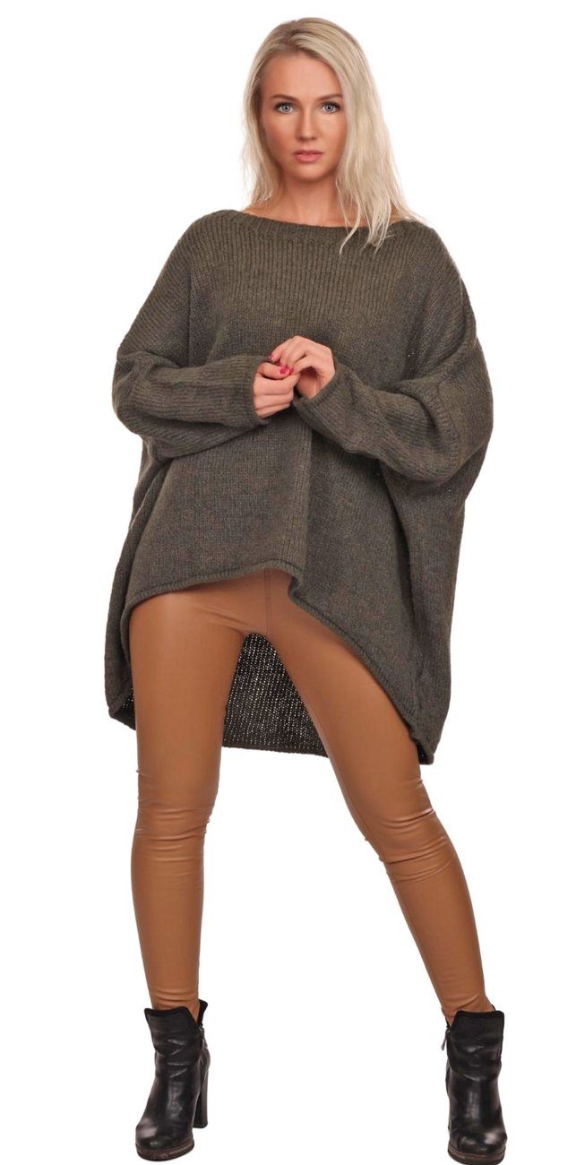 Charis Moda Strickpullunder Lang Damen Pullover Strickpullover