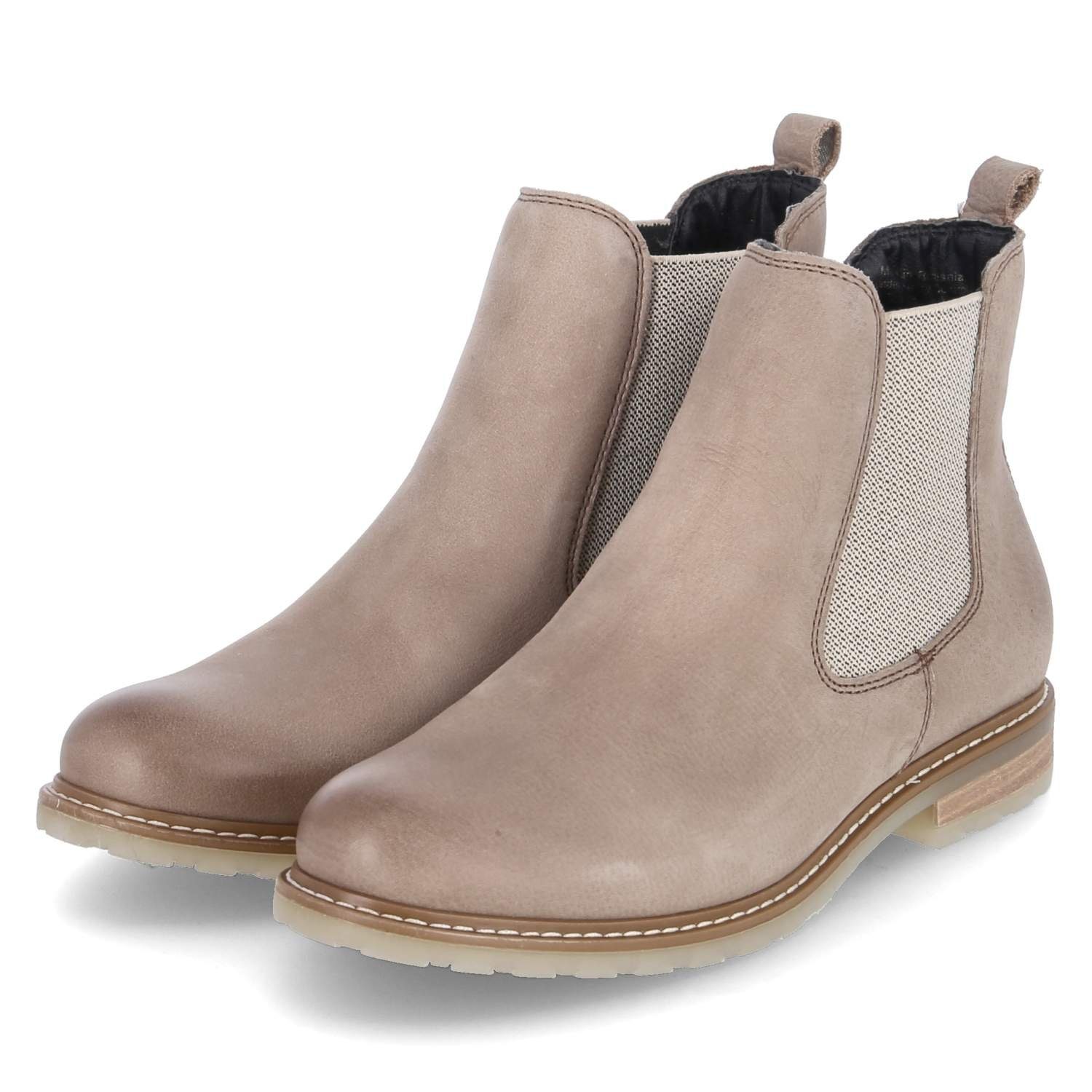 Stiefeletten (TAUPE Damen Tamaris 353) Grau Stiefelette Chelsea Boots NUBUC Textil Leder Tamaris Mix /