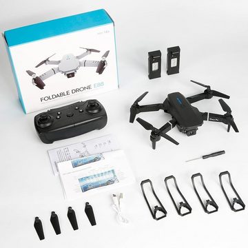 Weinsamkeit für Kinder, WiFi FPV Drone für Anfänger, RC Quadcopter Drohne (4K HD, mit 2 Akku Schwerkraft Sensor Flip Mode Ein-Tasten-Start/Landung)