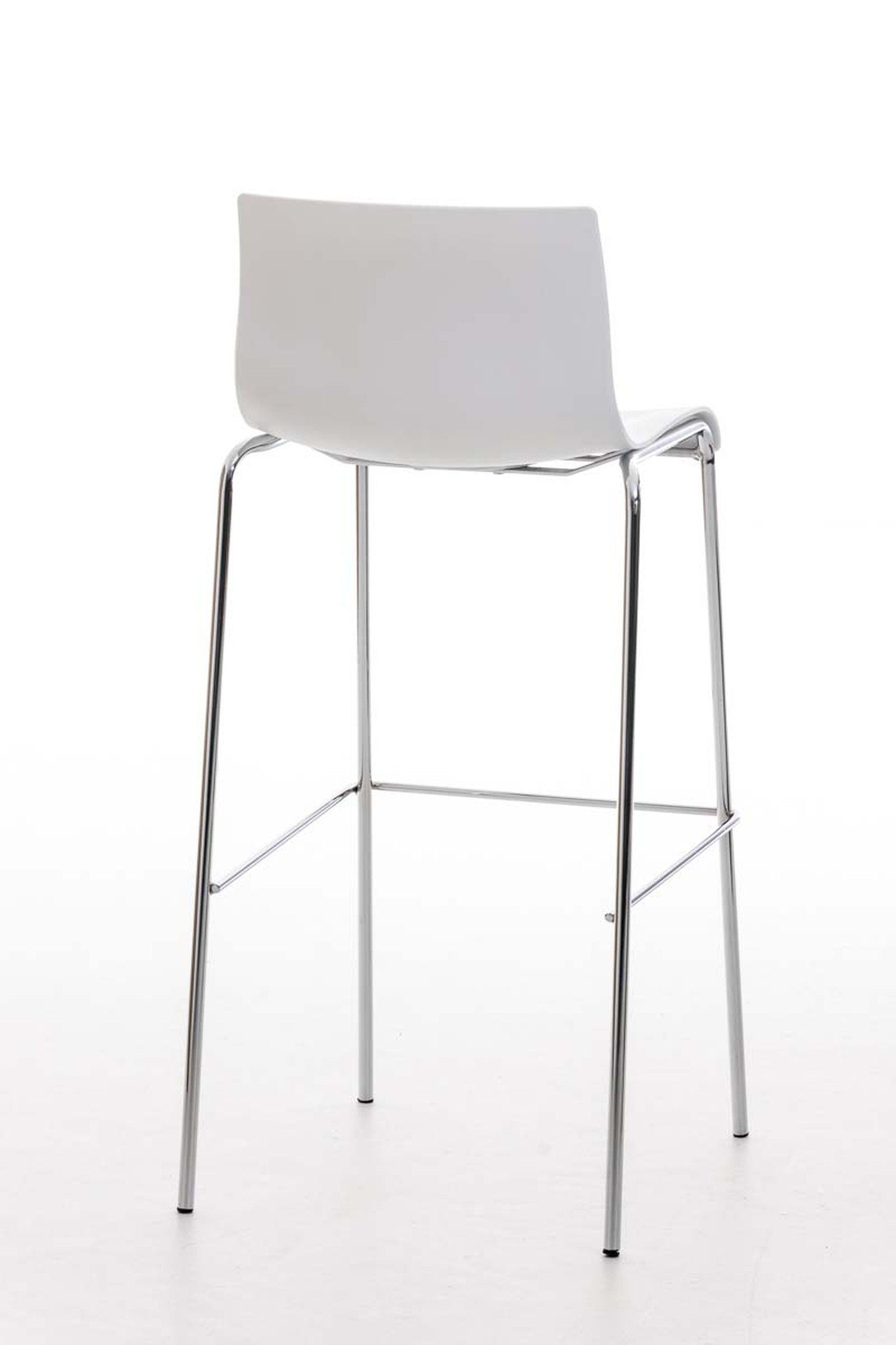 Kunststoff Gestell für (mit - - Hocker Theke Barhocker Fußstütze Sitzfläche: Küche Chrom Metall Hoover Tresenhocker), Weiß TPFLiving - &