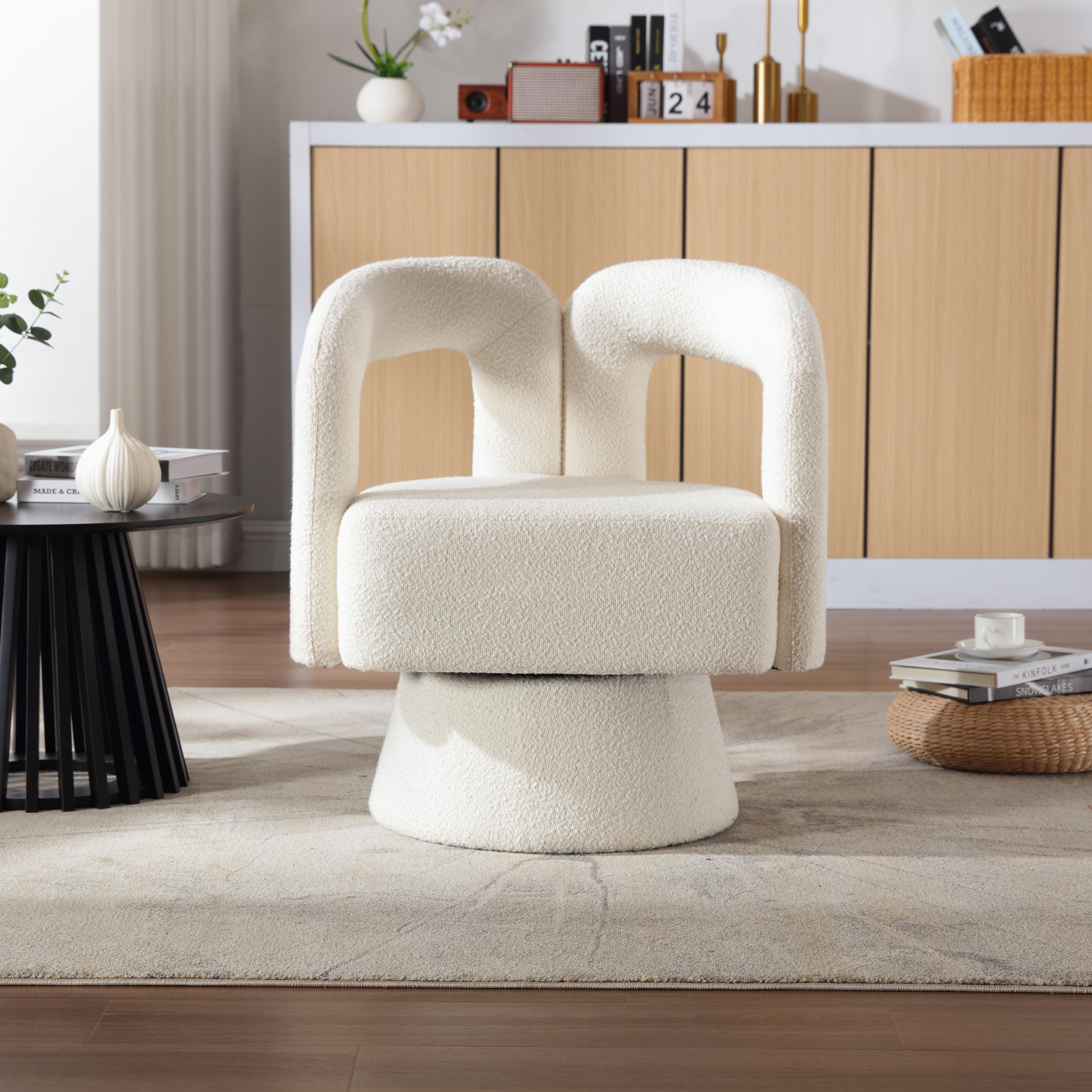 OKWISH Drehstuhl 360-Grad-Schwenk-Cuddle-Fass-Bürostuhl (runde Sessel mit b günstig online kaufen