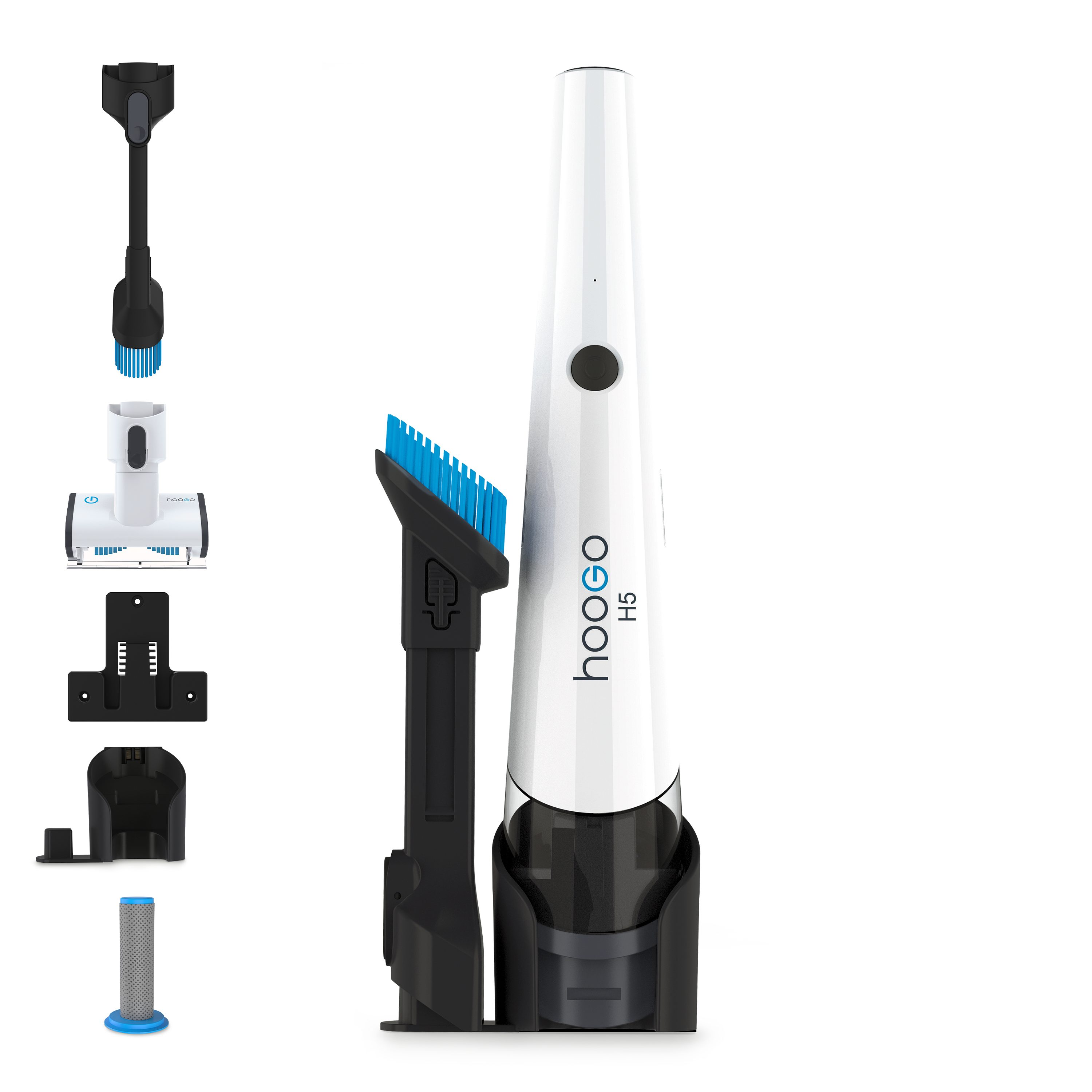 hoogo Ручные пылесосы HH502, 120,00 W, beutellos, High-Performance-Digitalmotor + motorisierte Polster- und Milbendüse