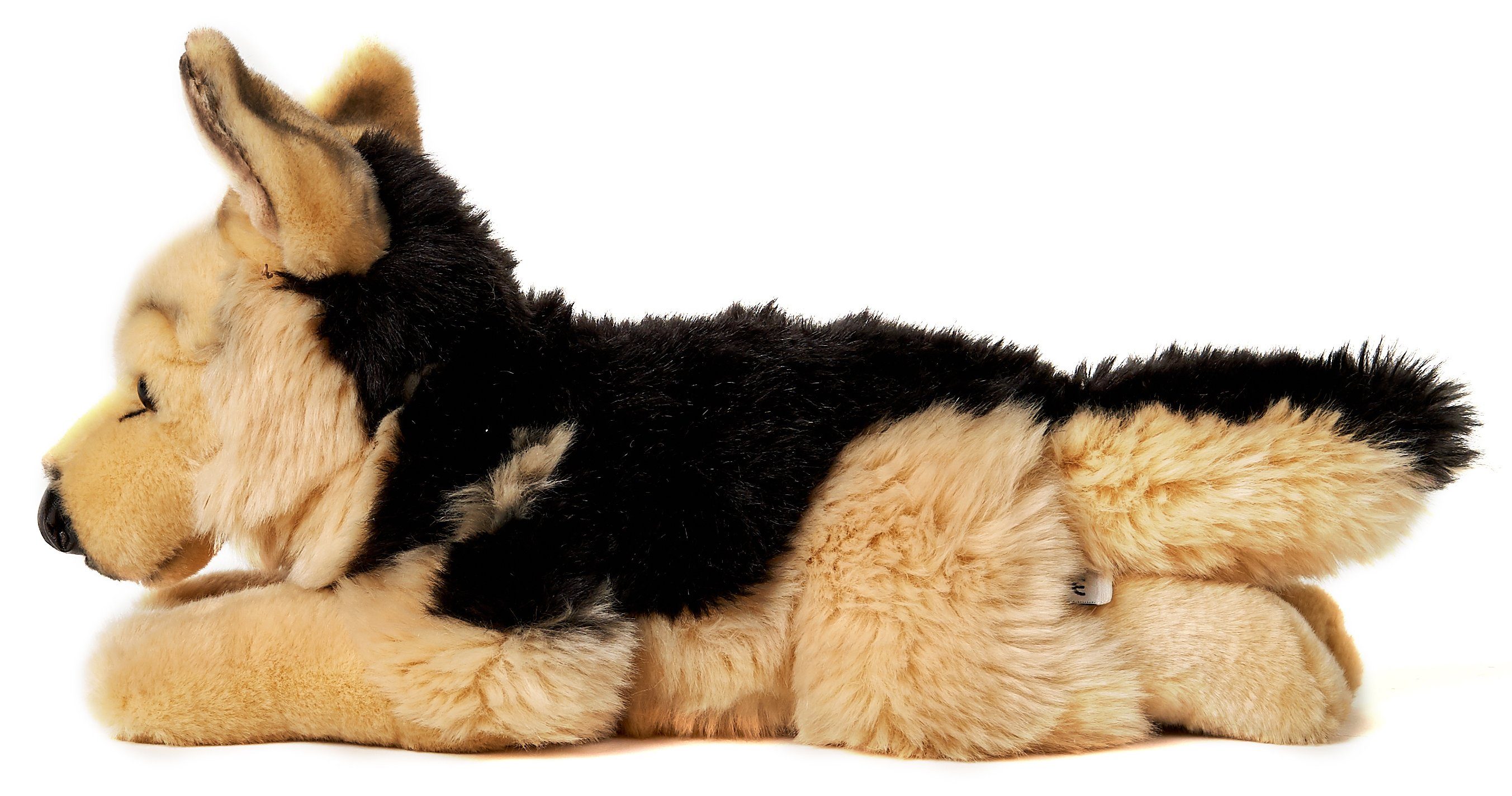 Kuscheltier Plüsch-Hund, Länge - - cm recyceltes Schäferhund, Uni-Toys Füllmaterial liegend 100 Plüschtier, zu 37 Deutscher %