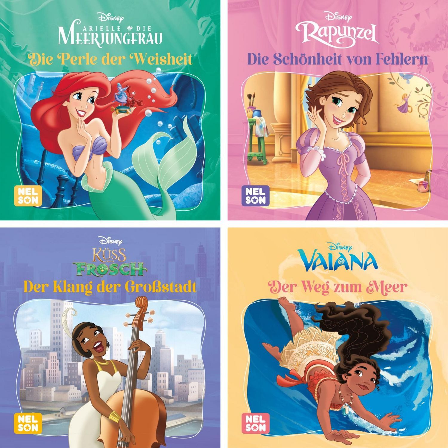4er-Set Maxi-Mini 48: Disney Prinzessin / diverse, Geschichten ab 3 Jahren mit Arielle, Vaiana, Rapunzel und Tiana im Mitnahmeformat