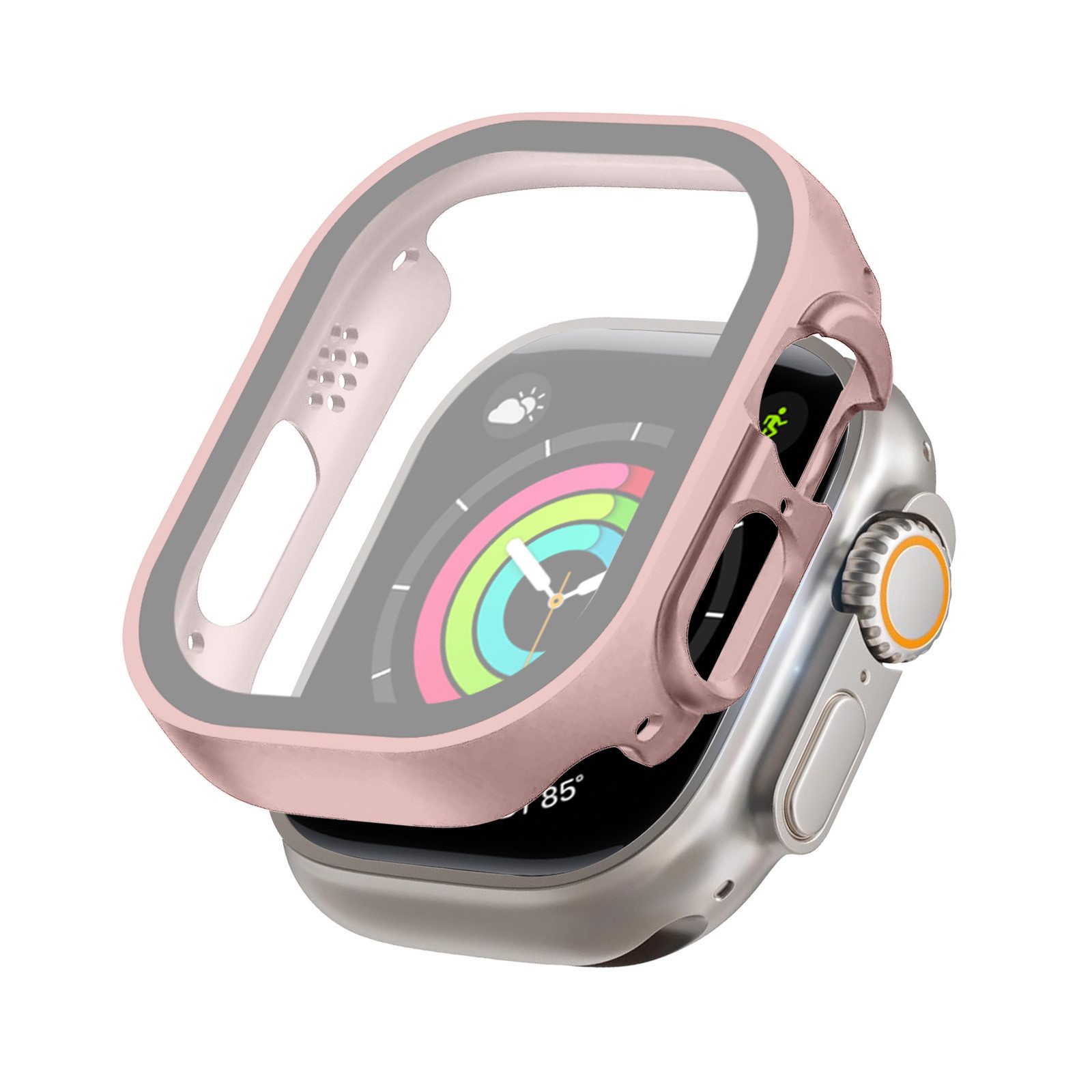 Tec-Expert Smartwatch-Hülle Hülle mit integr. Displayschutz für Apple Watch Ultra 1 / 2 / 3 49mm 49 mm, Rundum Schutz Cover Case Bumper stoß-und kratzfest robust