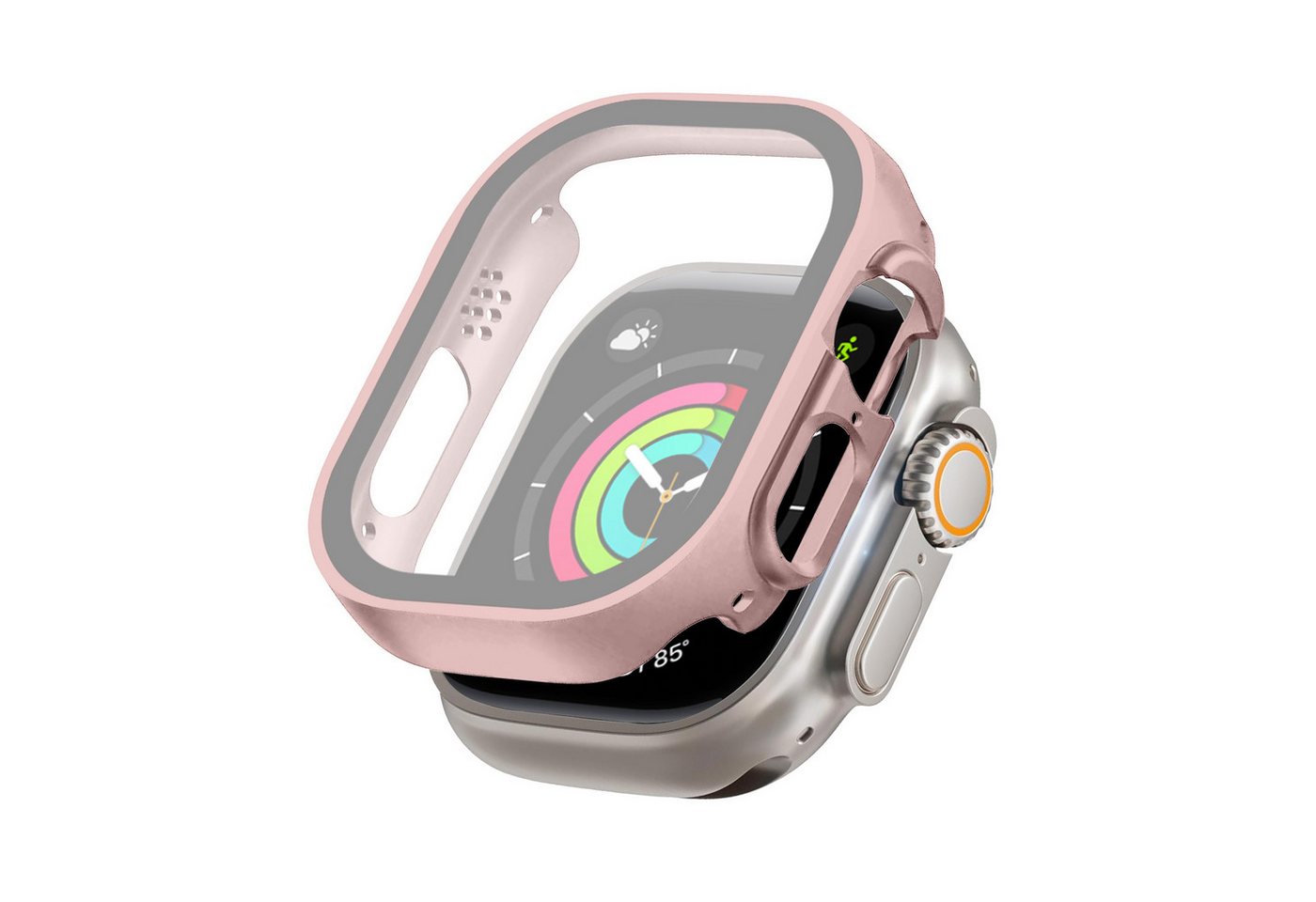 Tec-Expert Smartwatch-Hülle Hülle mit integr. Displayschutz für Apple Watch Ultra 1 / 2 / 3 49mm 49 mm, Rundum Schutz Cover Case Bumper stoß-und kratzfest robust