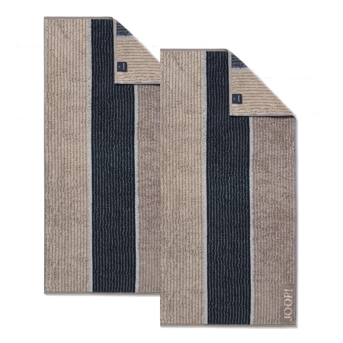 JOOP! Handtuch 2 Stück Joop! Frottier Handtuch 1658-70 Lines Graphit 50x100 günstig online kaufen