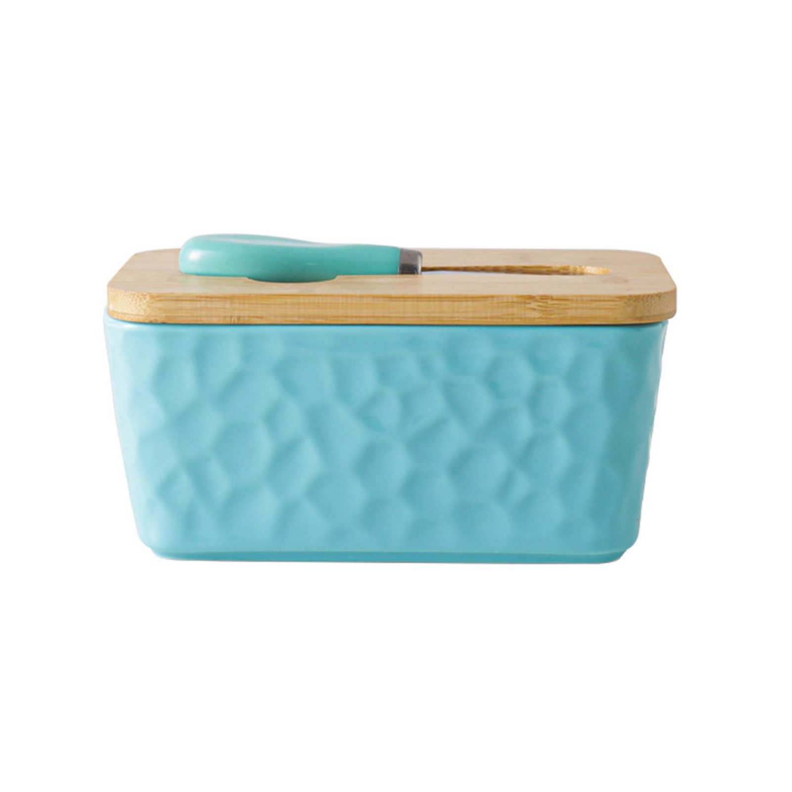 Jumpeak Butterdose butterdose keramik,butterdose porzellan,butterdose mit deckel,4 Farben, Keramik, (Packung, Butterdose ausKeramik mit BambusundHolzdeckel (inklusiveButtermesser), küchen organizer,Küchenaufbewahrung,Inklusive Buttermesser,rechteckig