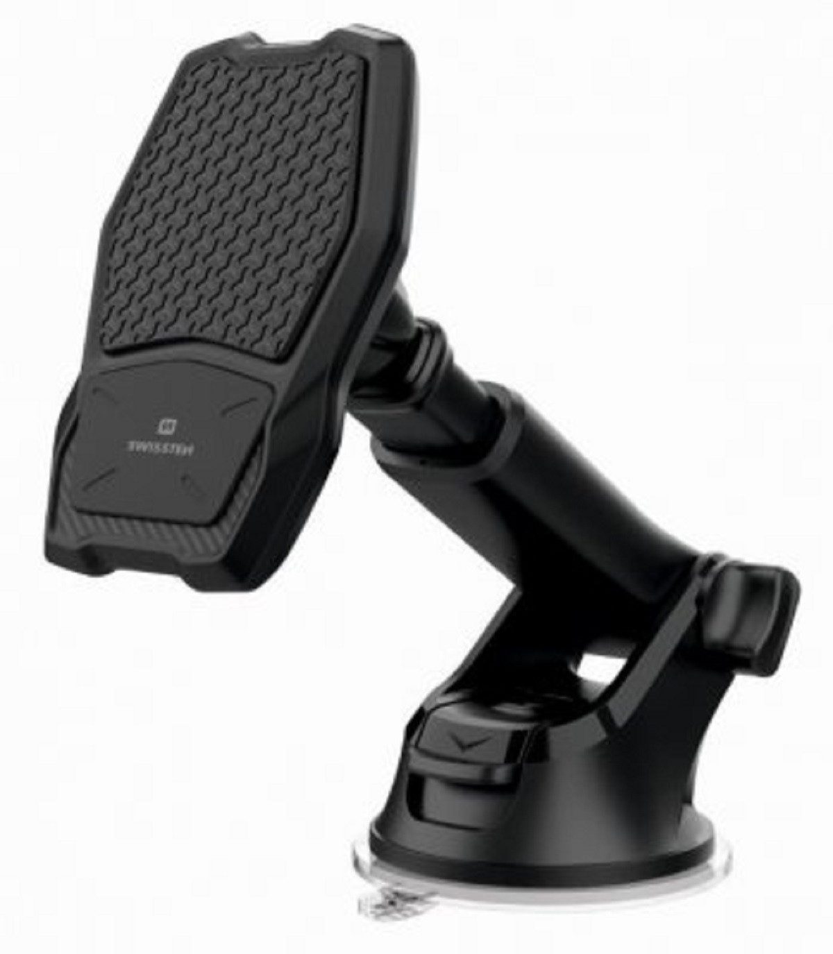 SWISSTEN Handy-Halterung Auto-Halter – Qi-kompatibel mit 10W Ladeleistung und Micro-USB-Kabel