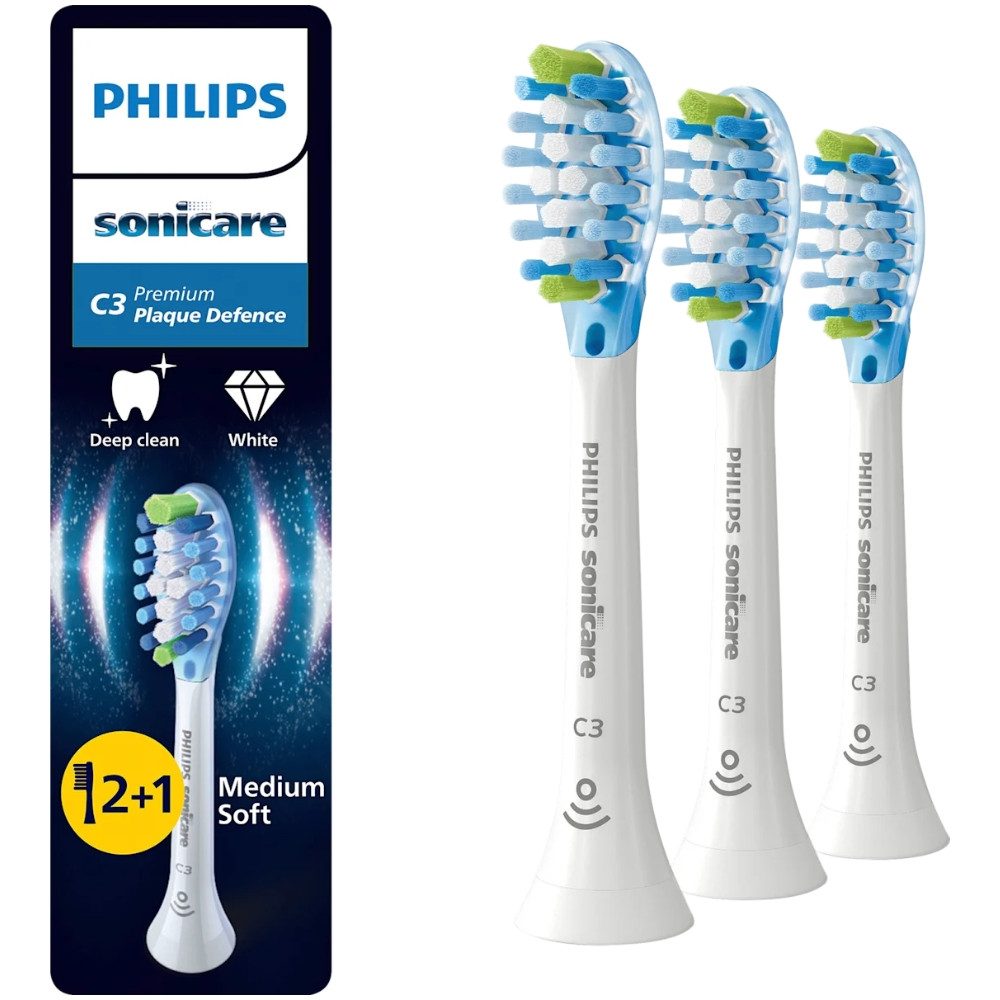 Philips Sonicare Aufsteckbürsten C3 Premium Plaque Defence weiß, 3 Stück