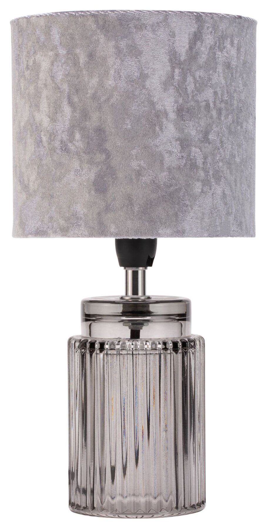 Pauleen Tischleuchte Classy Velvet max20W Grau/Rauchglas günstig online kaufen
