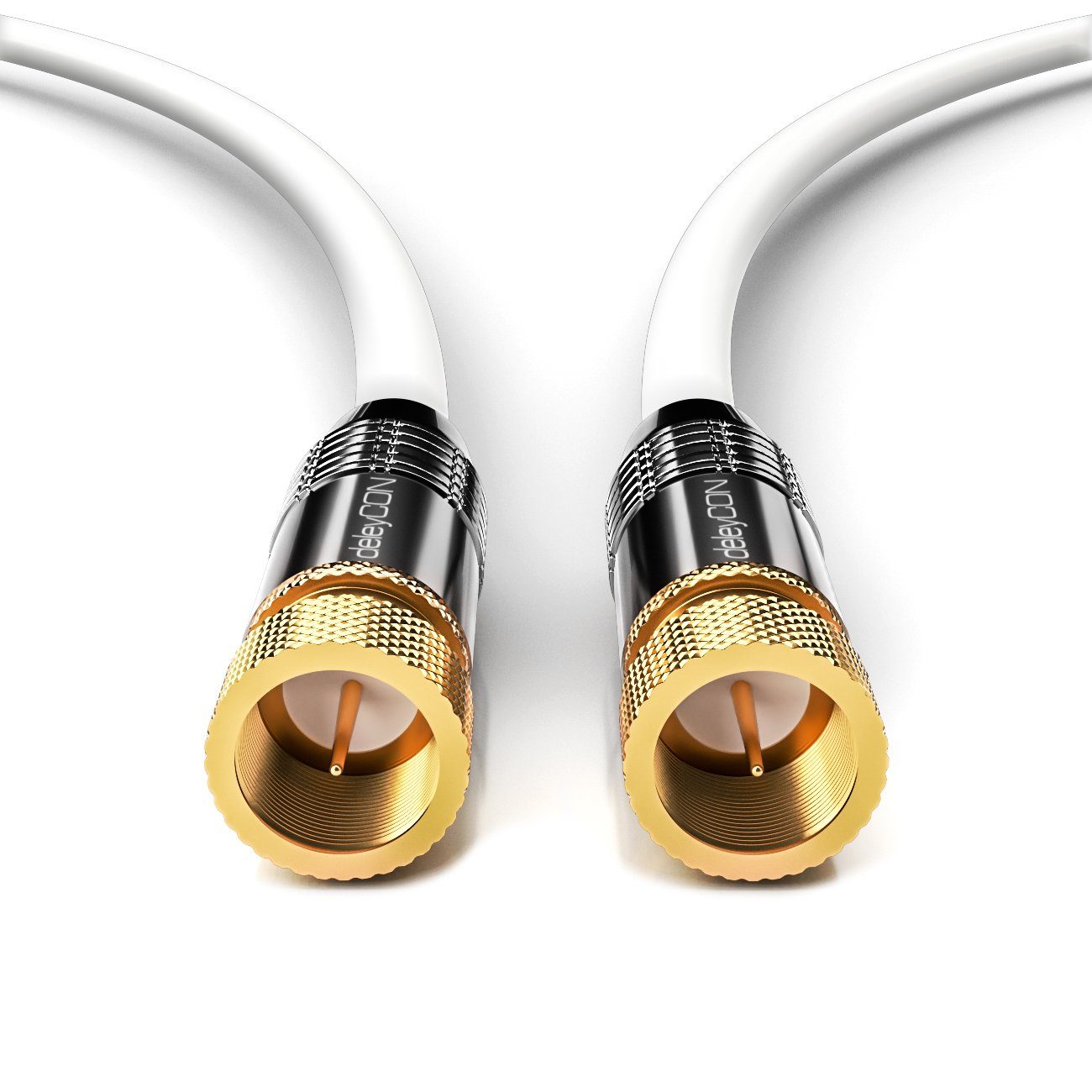 deleyCON deleyCON HDTV SAT Kabel 1,5m F-Stecker zu F-Stecker - METALL - SAT-Kabel