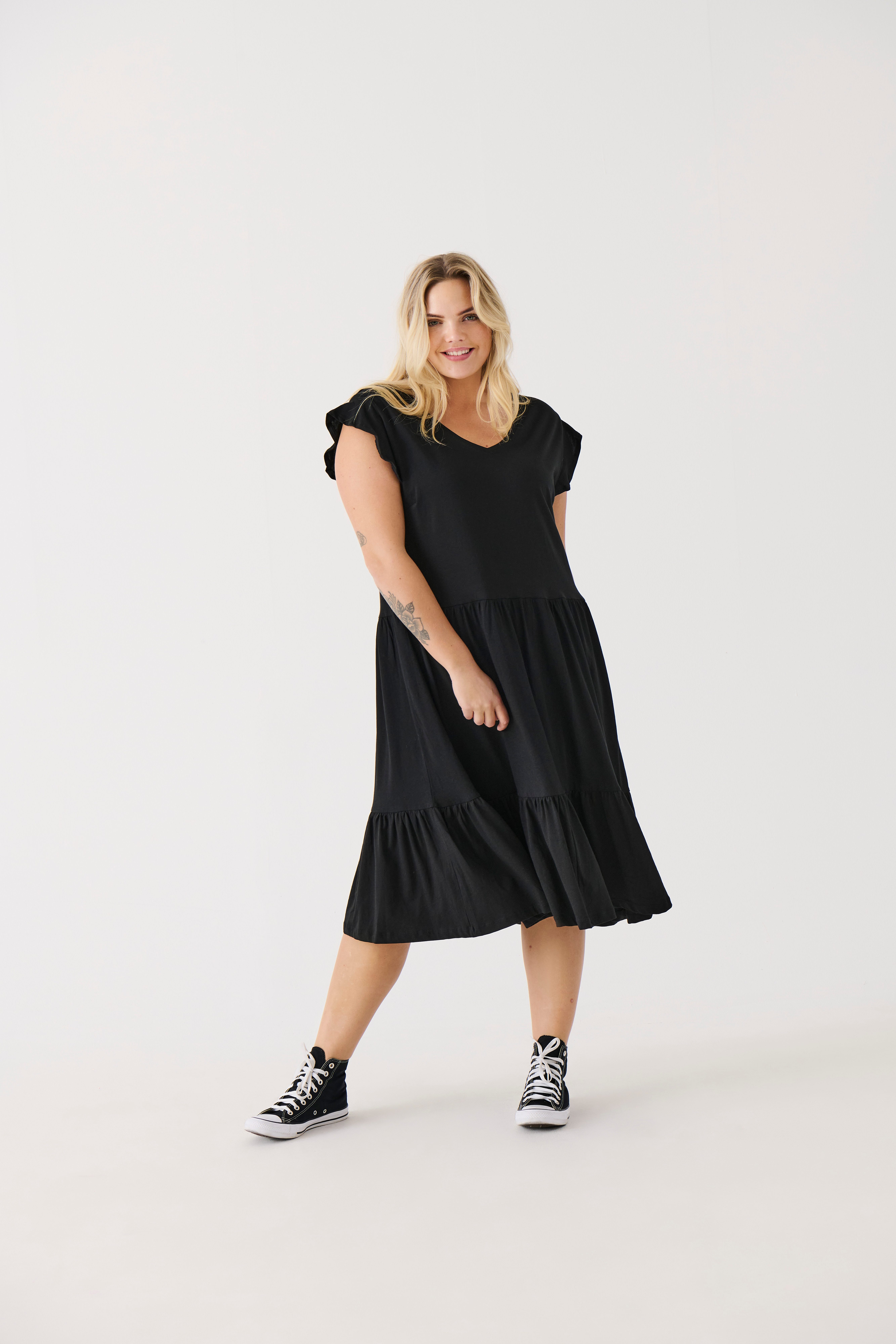 ONLY CARMAKOMA Jerseykleid CARMAY LIFE CAP SL FRILL DRESS JRS NOOS Sommerkl günstig online kaufen
