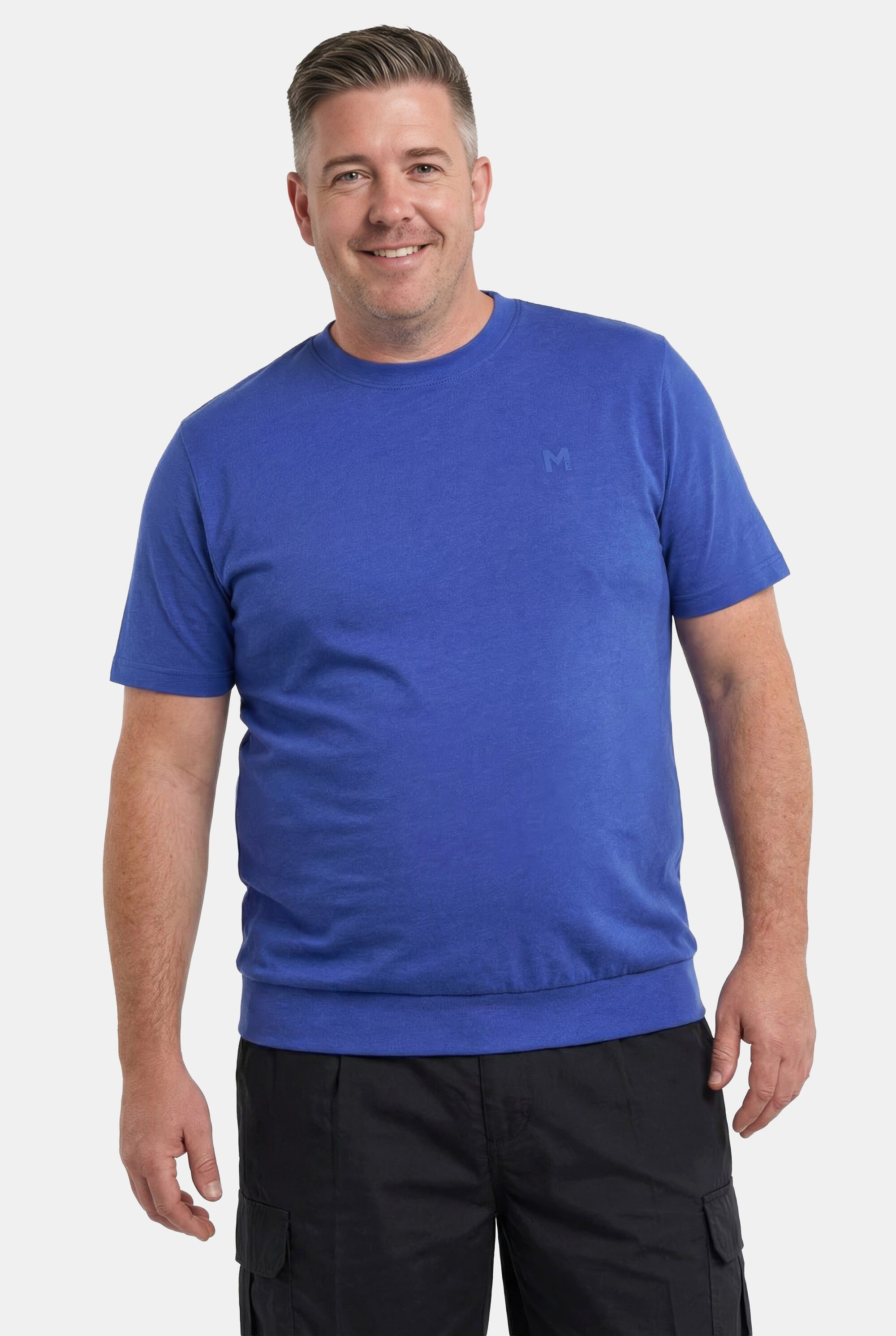 Men Plus T-Shirt T-Shirt Bauchfit Basic Halbarm