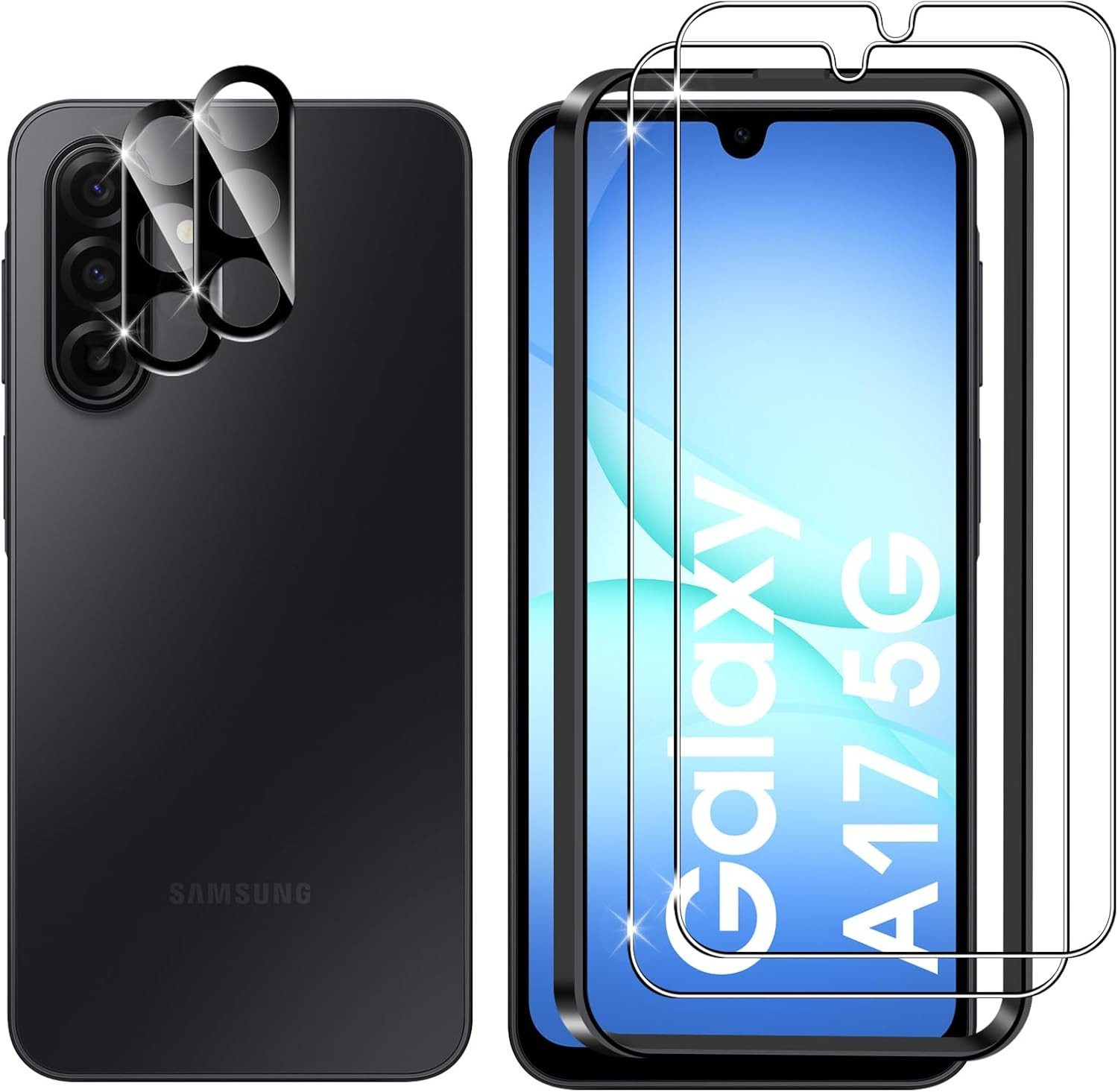 MSM Displayschutzglas 2X Schutzglas (Display + Kamera) für Samsung Galaxy A17 5G Panzerfolie
