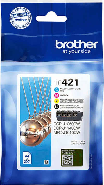 Brother LC-421 Value Pack Tintenpatrone (Packung, 4-tlg)