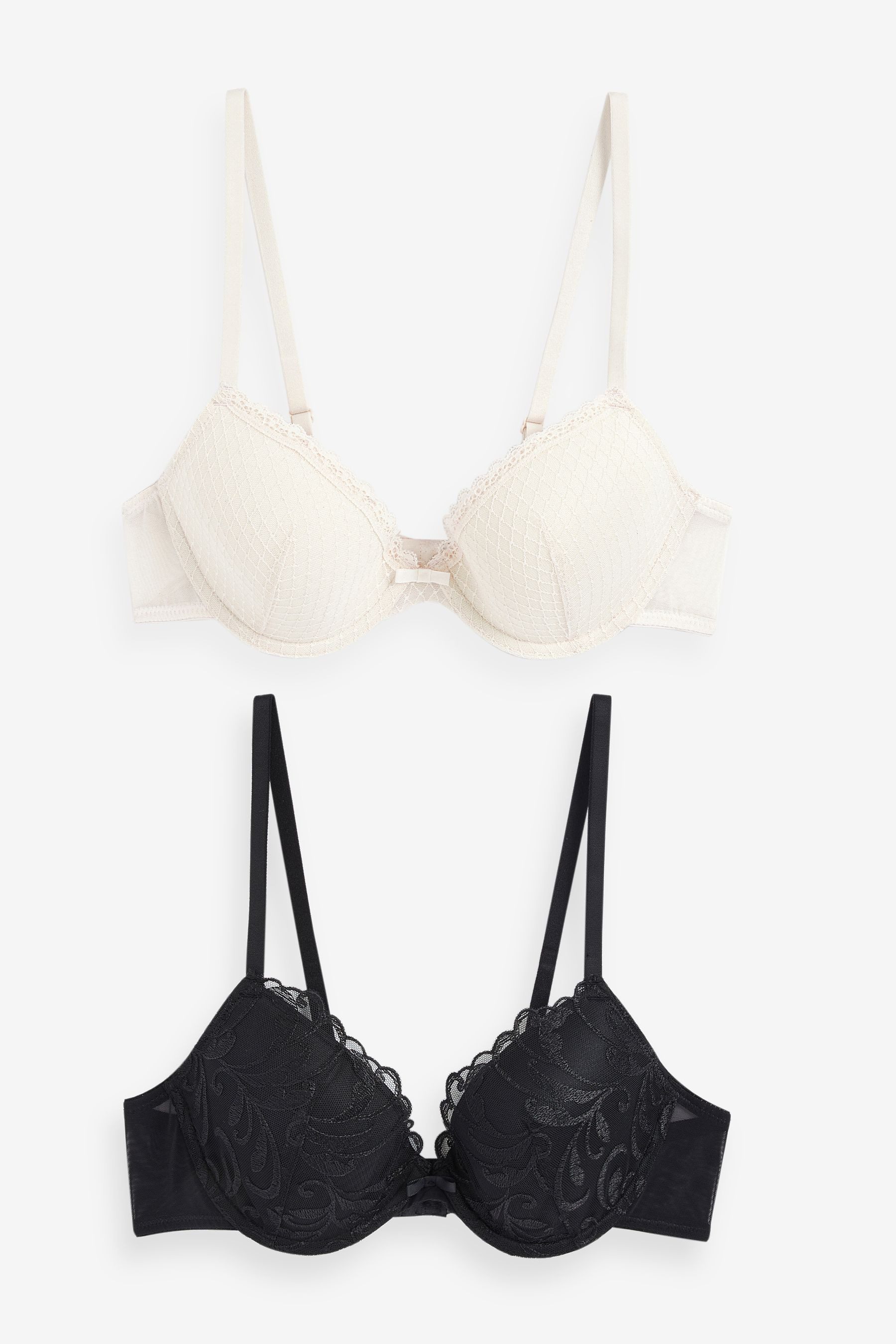 Set: Dekolleté-BH 2 x Besticke Dekolleté-BHs mit Pads