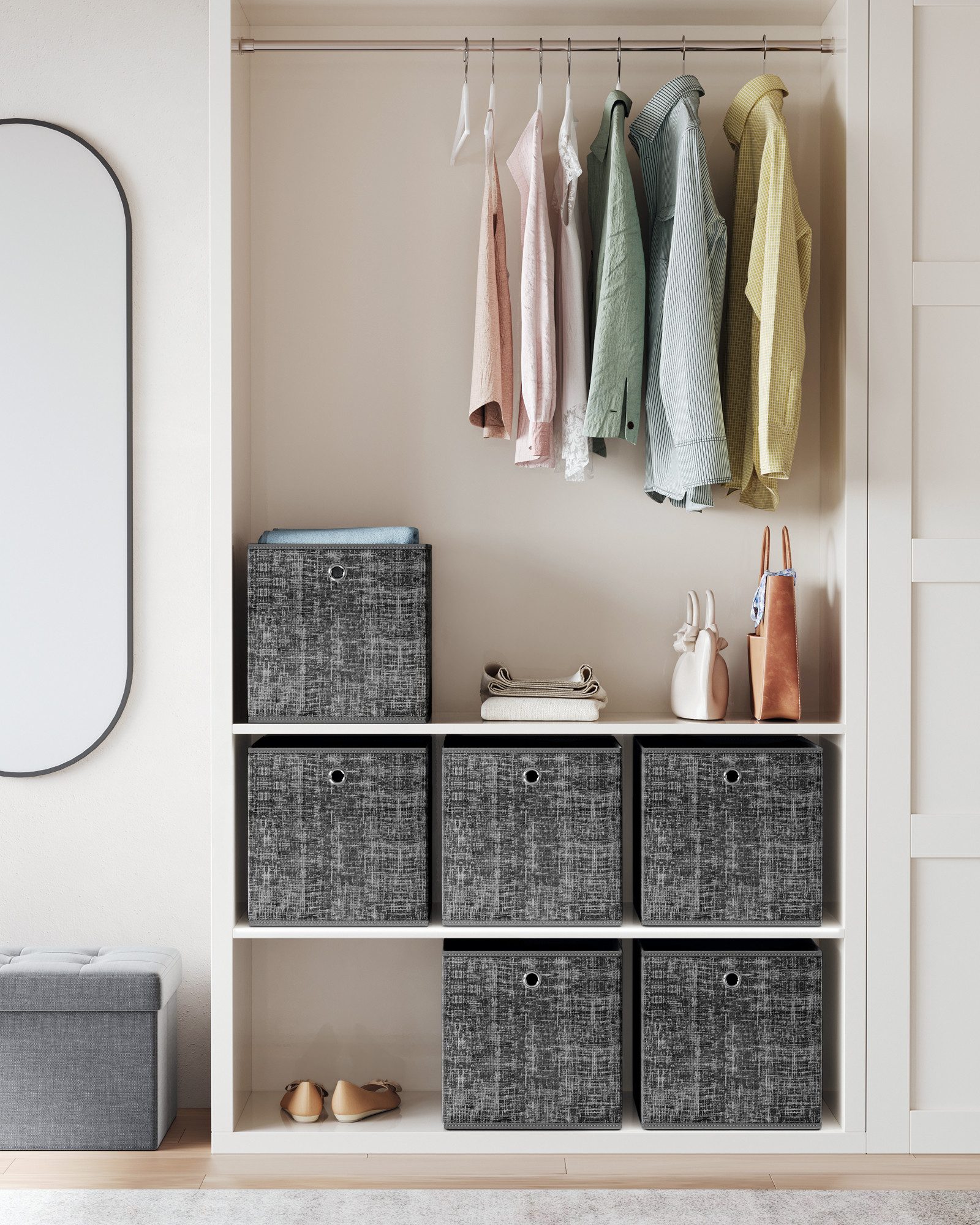 SONGMICS Aufbewahrungsbox Ordnungsboxen (Aufbewahrungsbox, 6er Set, günstig online kaufen