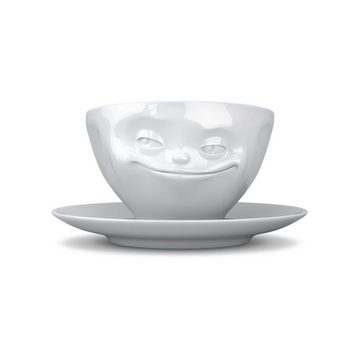 FIFTYEIGHT PRODUCTS Tasse Tasse Grinsend weiß - 200 ml - Kaffeetasse Weiß - 1 Stück