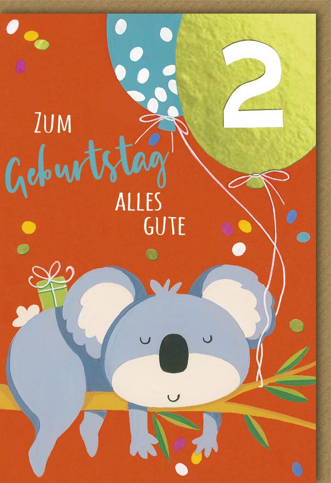 Verlag Dominique Grußkarten 2. Geburtstag Glückwunschkarte im Format