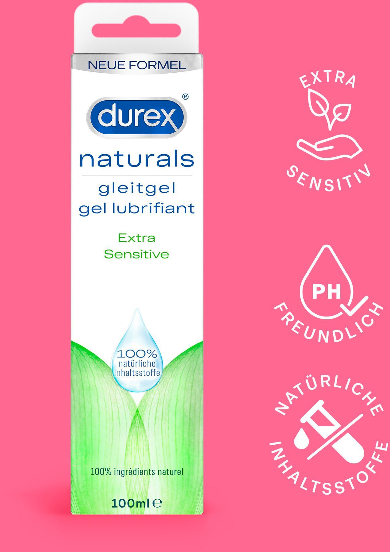 natürlichen Naturals, durex 100% Inhaltsstoffe Gleitgel