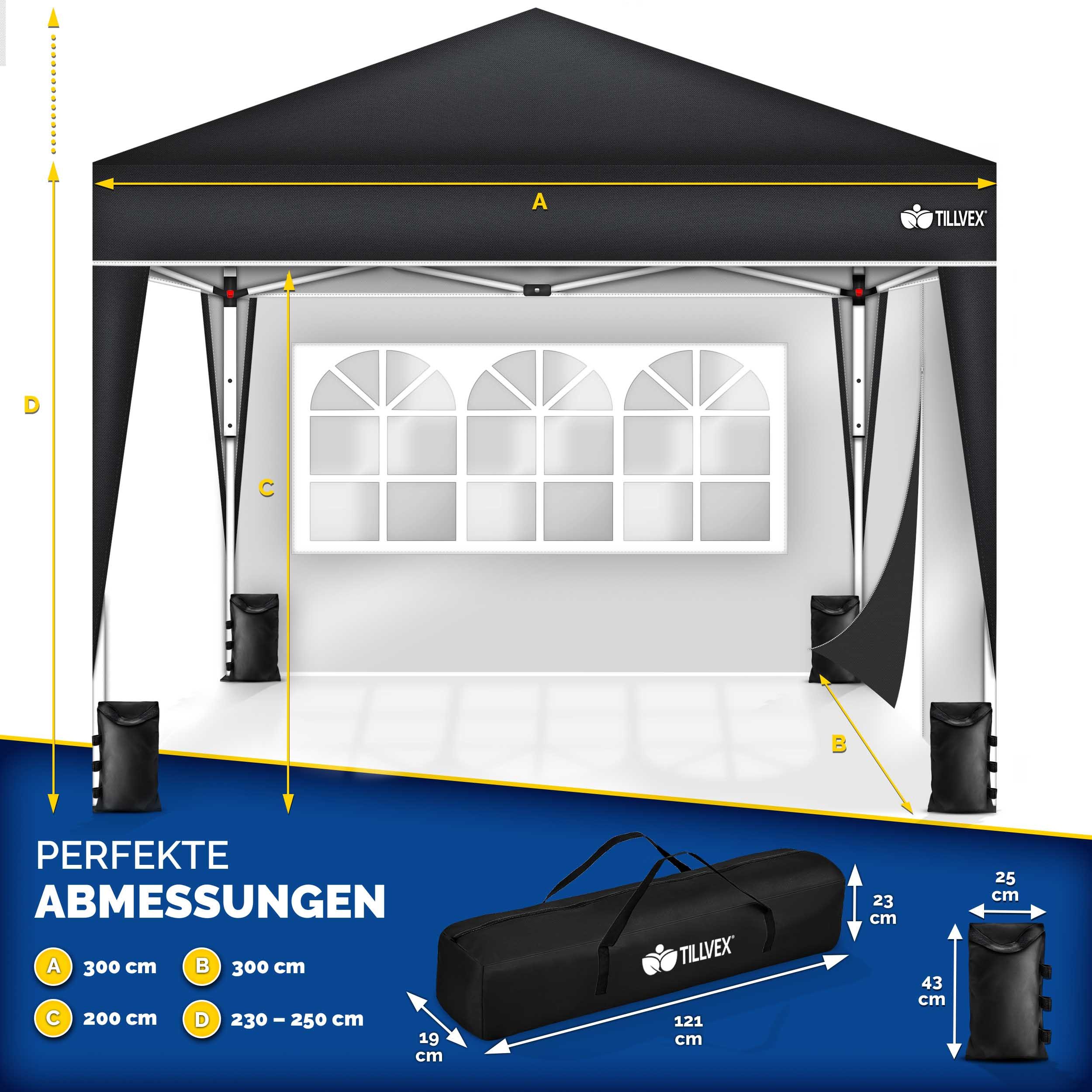 tillvex Faltpavillon tillvex® Pavillon 3x3m Wasserdicht günstig online kaufen