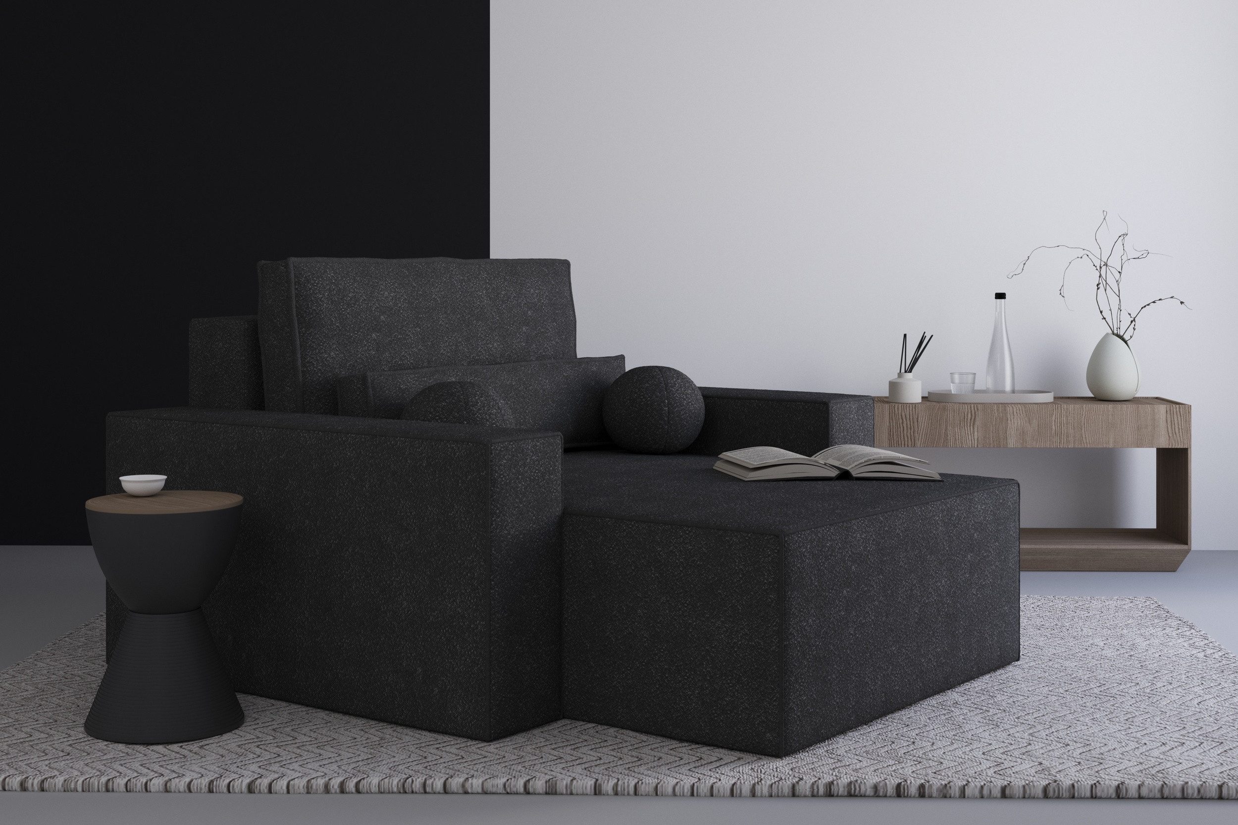 MOEBLO Chaiselongue Denver aus Bouclé, – günstig online kaufen