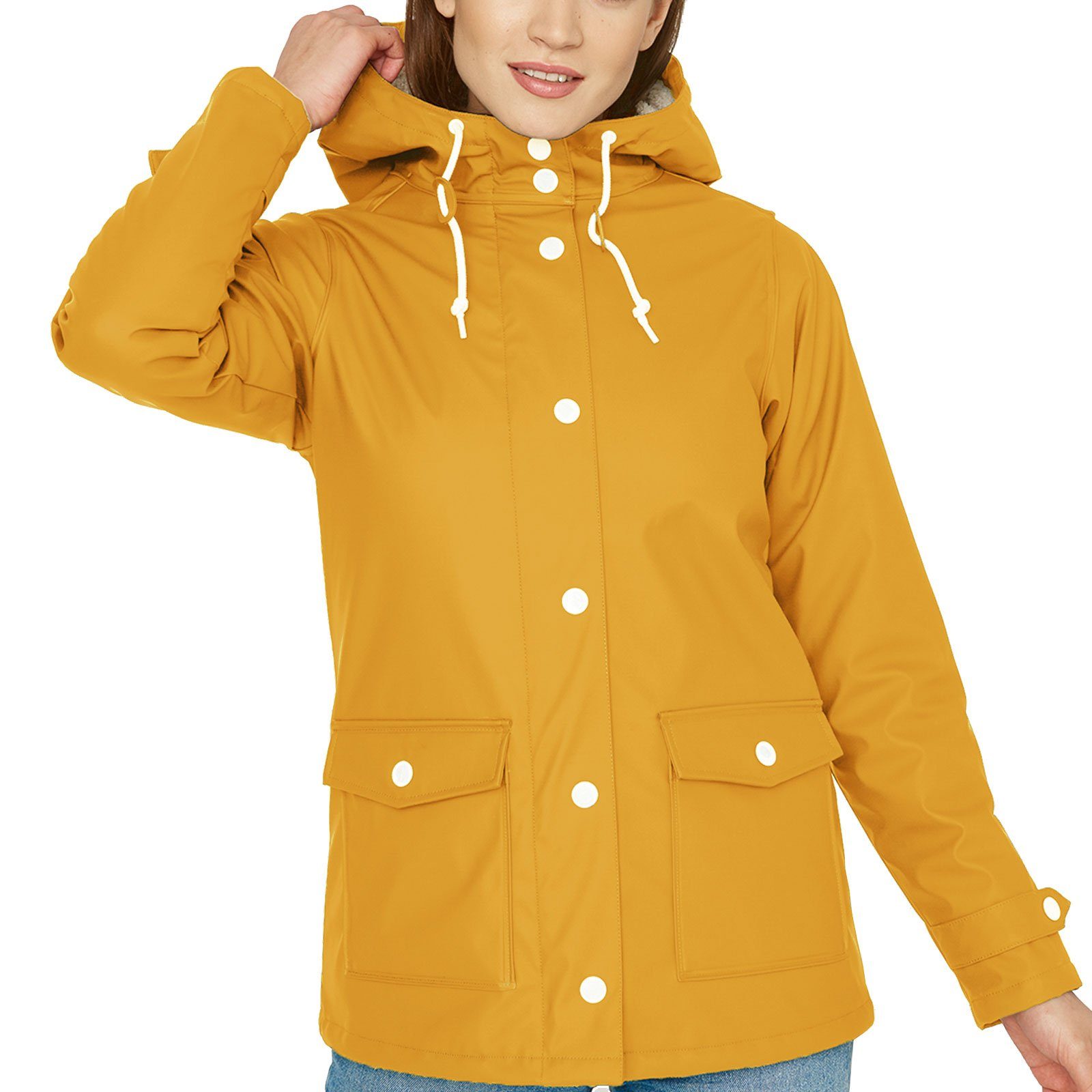 Derbe Regenjacke Pensholm mit weichem Teddy-Innenfutter