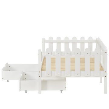 Welikera Schubkasten 93x67x20cm,Zwei Schubladen,Stauraum Unter Dem Bett,MDF + Bodenrollen, Weiß,(Nur Schubladen)