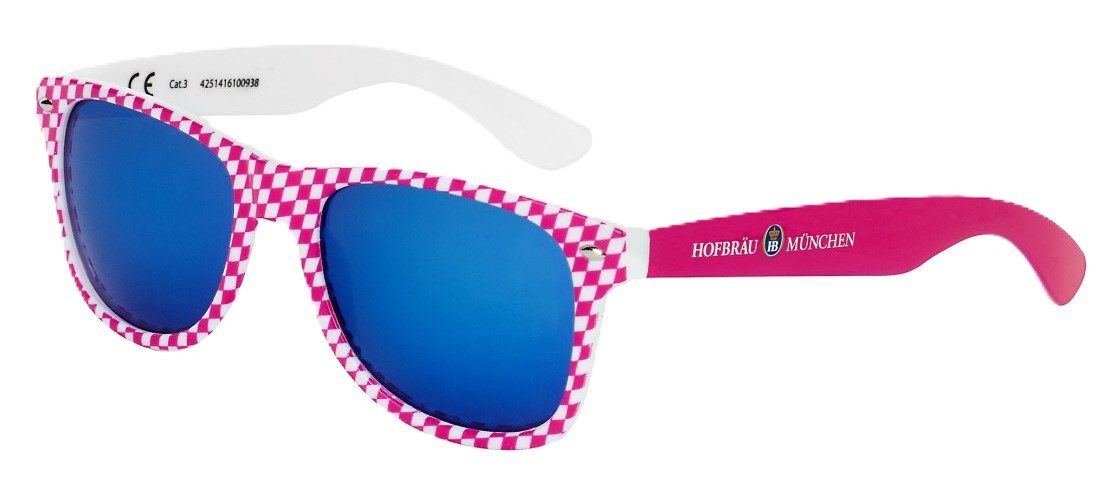 Hofbräuhaus München Sonnenbrille "Oktoberfest", PINK-weiß gerautet