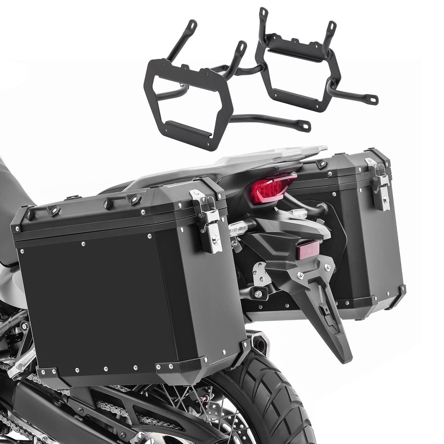 Bagtecs Kofferset Set Alukoffer+ Kofferträger passend für Honda Transalp XL 750 23-26 Al