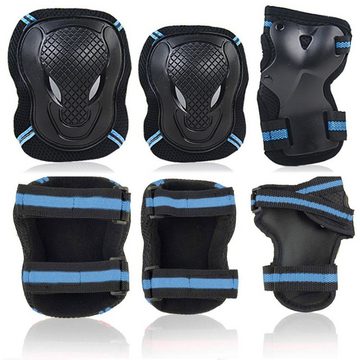 Sumosuma Protektoren-Set S/M/L 6 in 1 Profi Knieschützer (Verstellbar Knieschoner Ellenbogenschützer), für Outdoor Sport, Inliner Skaten, Roller, Skateboard