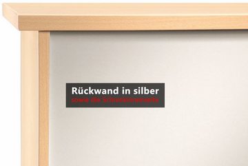 bümö Sideboard office Sideboard mit 2 Schübe & 2 Türen, Dekor: Buche/Silber - Griffe: Relinggriff (Kunststoff)