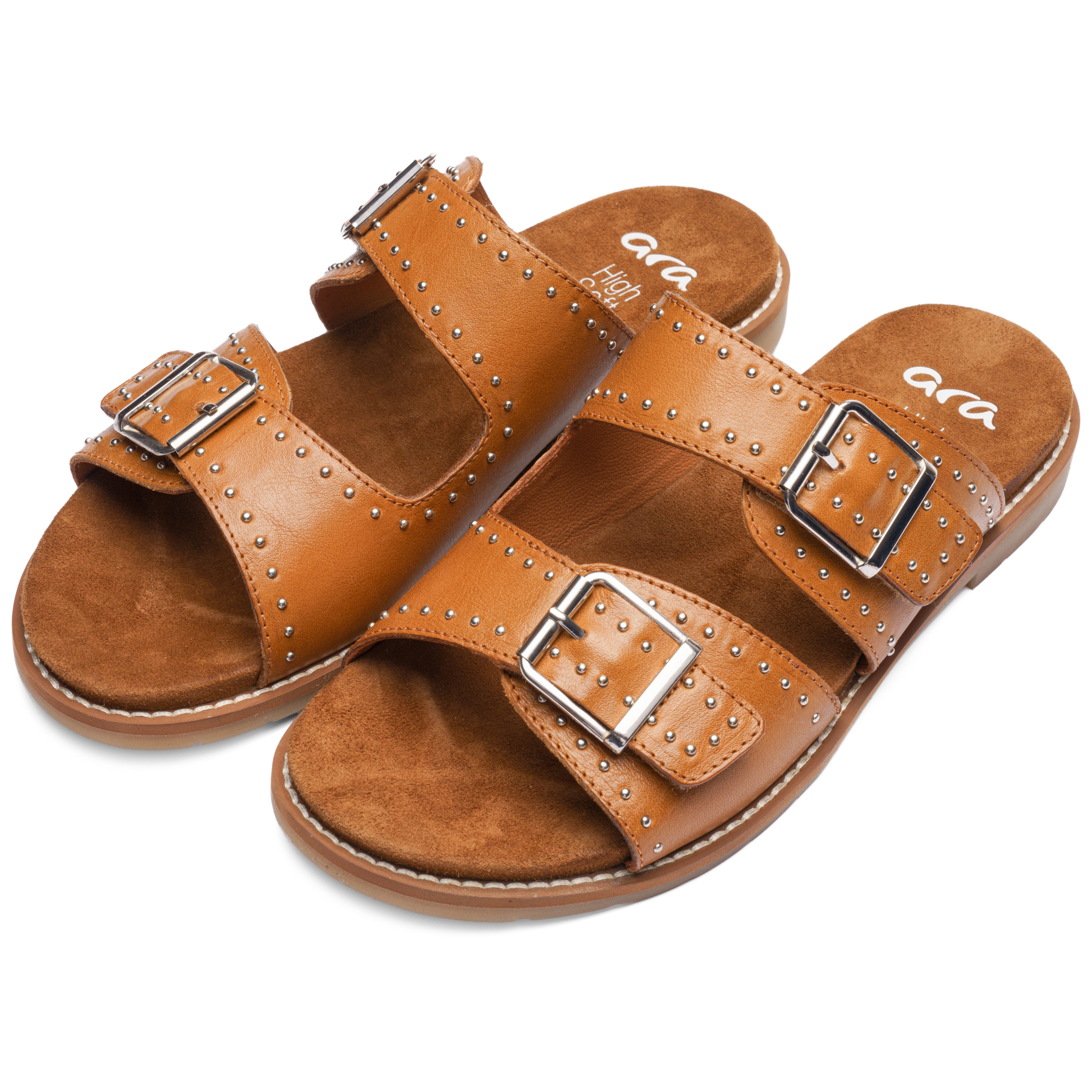 Ara ELBA Pantolette Blockabsatz, Schlupfschuh mit kleinen Nieten verziert, G-Weite (weit)
