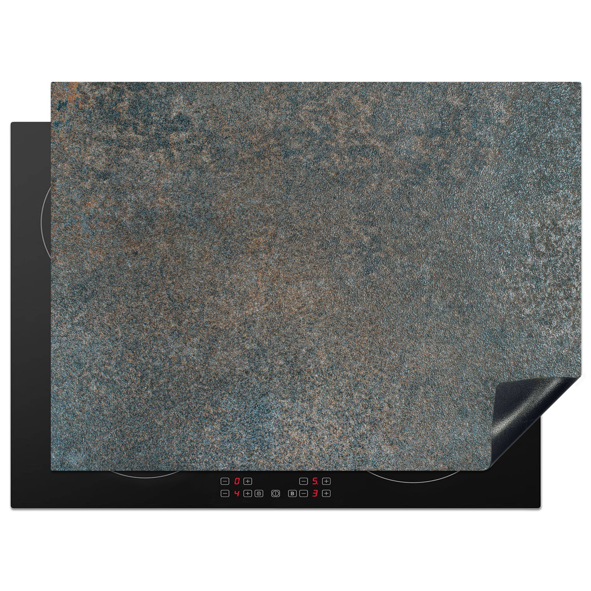 MuchoWow Herdblende-/Abdeckplatte Schiefer - Induktionsherd - Induktionsschutz - Rost - Alt, Vinyl, (1 tlg), 70x52 cm, Mobile Arbeitsfläche nutzbar, Ceranfeldabdeckung