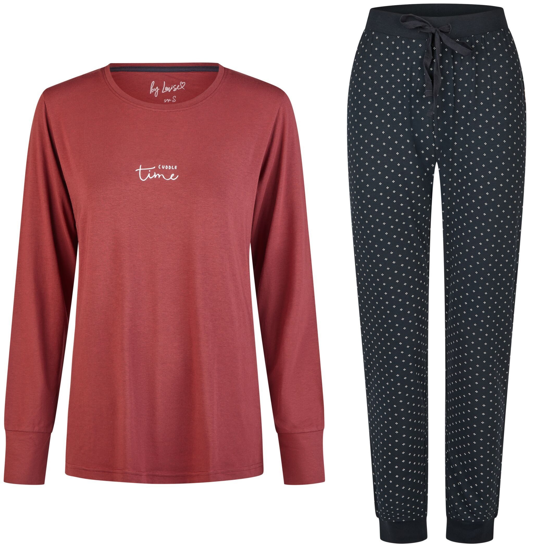 By Louise Schlafanzug by Louise Damen Pyjama Schlafanzug Nachtwäsche lang R günstig online kaufen