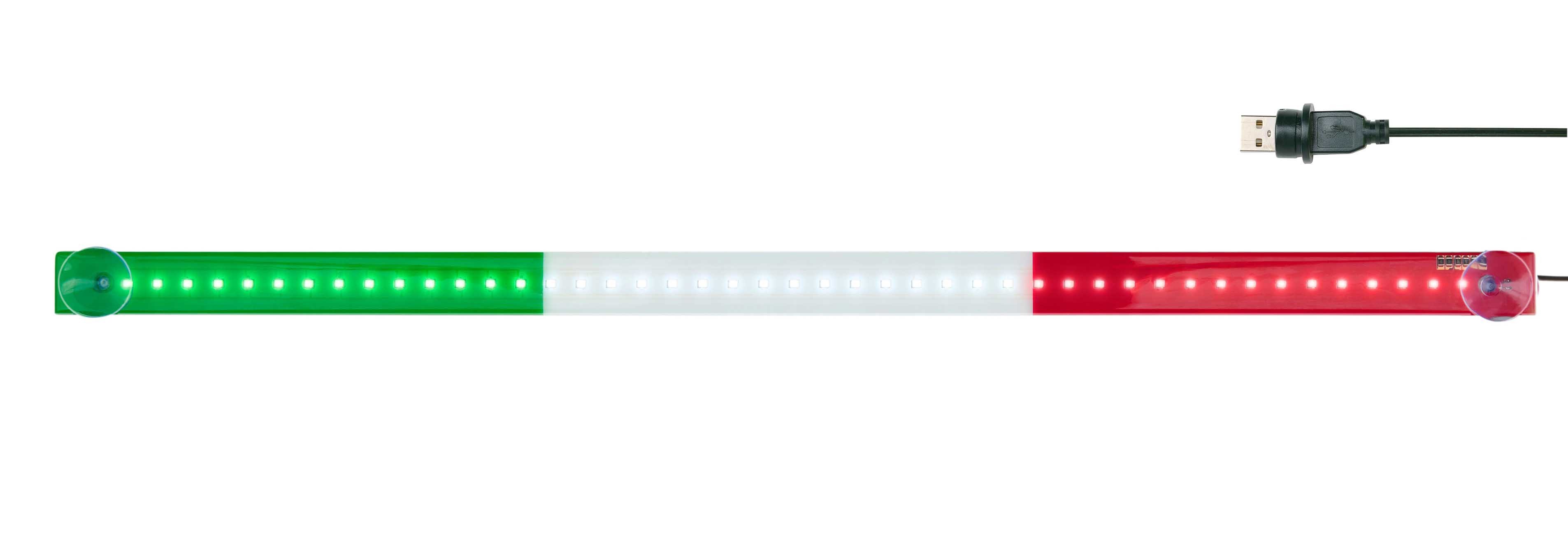 All Ride LED Lichtleiste LKW LED-Lichtleiste in grün, weiß, rot, Fahrerhausbeleuchtung, LED fest integriert, weiß, LKW LED Innenleuchte in den italienischen Nationalfarben