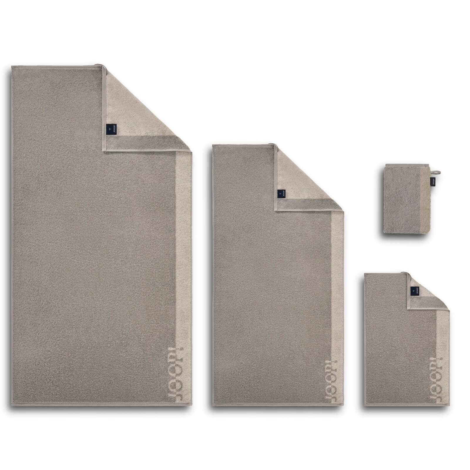 JOOP! Handtuch Waschhandschuh Tone Doubleface Platin 1689 77, Walkfrottier günstig online kaufen