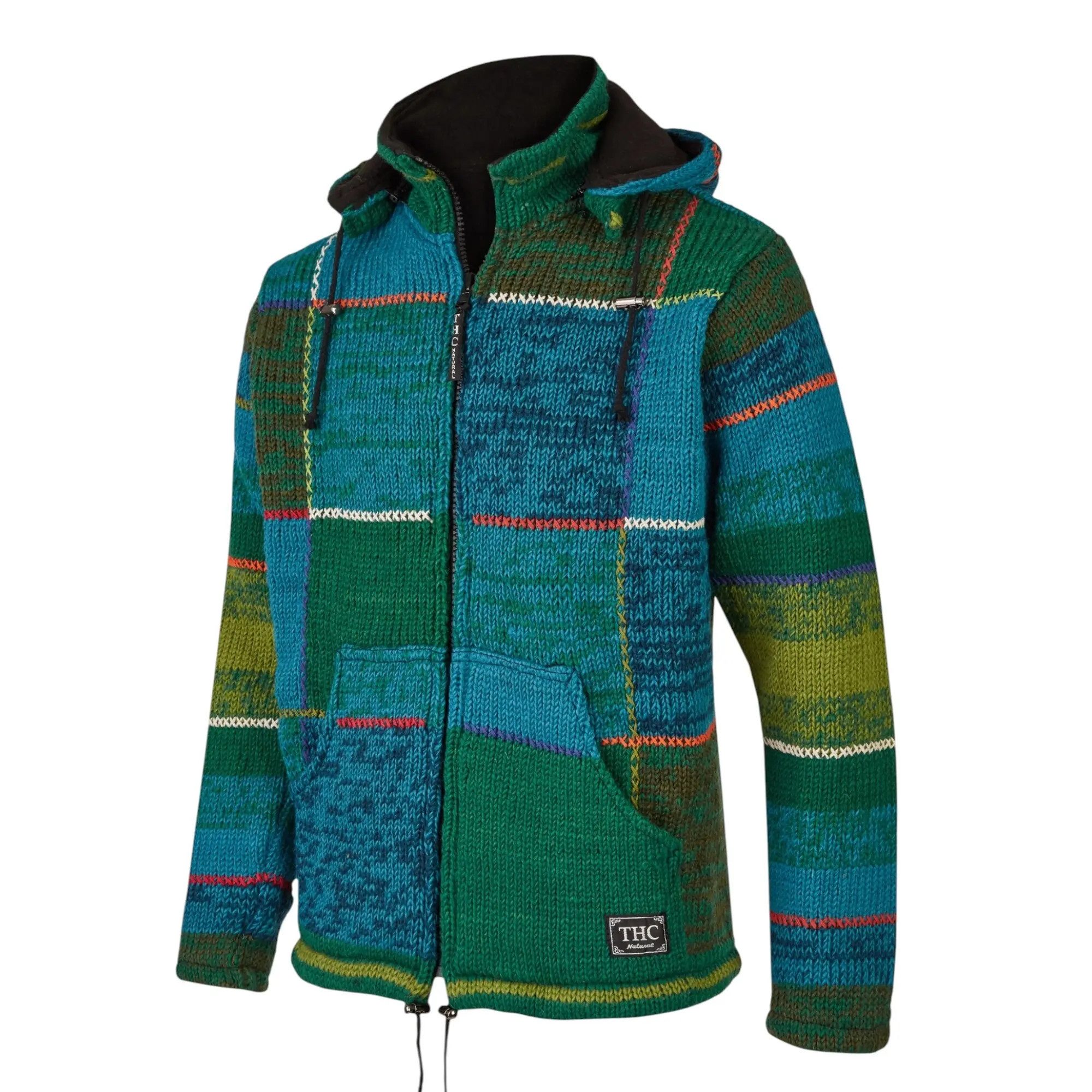 THC Natural Line Strickjacke THC Strickjacke 826 Quadrate grün blau (1 Stüc günstig online kaufen