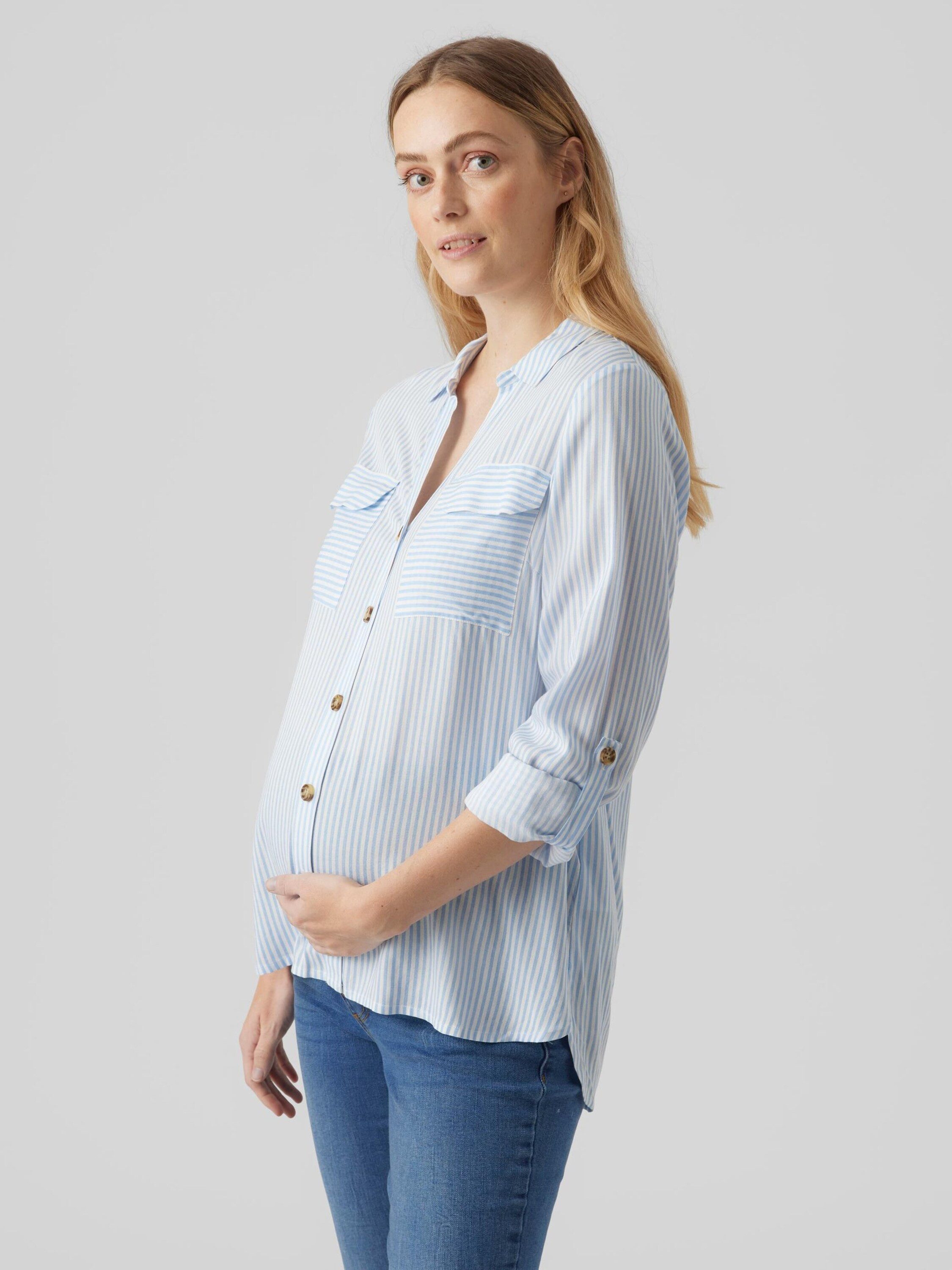 Vero Moda Maternity Langarmbluse VMMBumpy (1-tlg) Falten