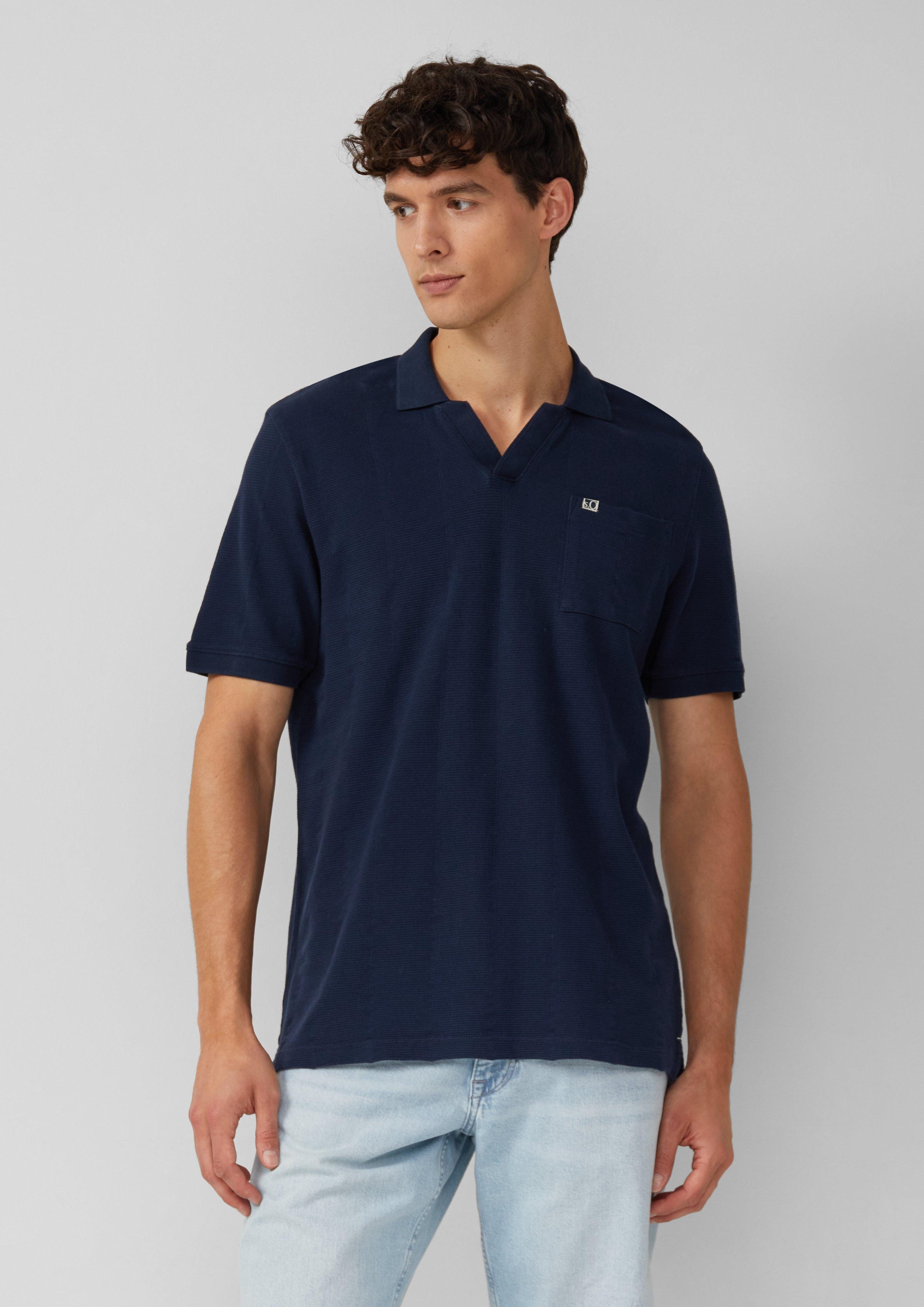 s.Oliver Kurzarmshirt Poloshirt mit Struktur-Streifen und günstig online kaufen