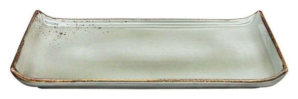CreaTable Servierplatte Platte NATURE COLLECTION, Grau, B 33 cm, Steinzeug