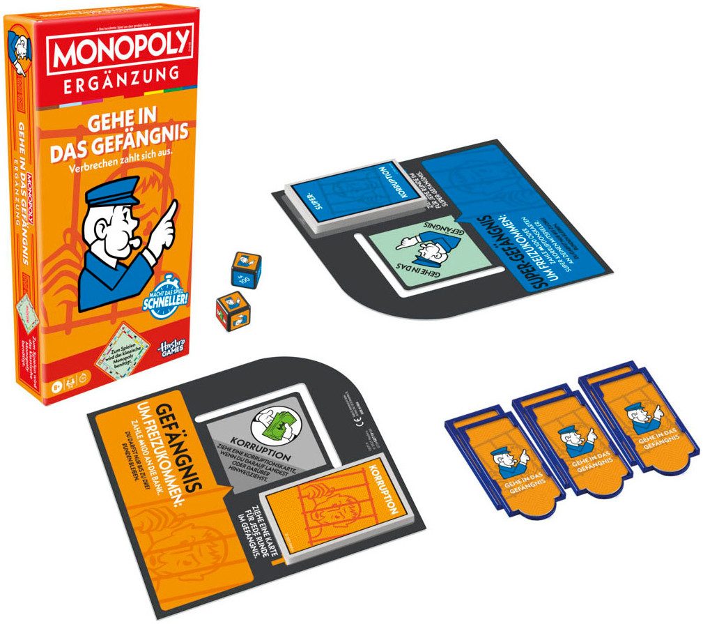 Hasbro Spiel Monopoly Ergänzung: Gehe in das Gefängnis, Familienspiel