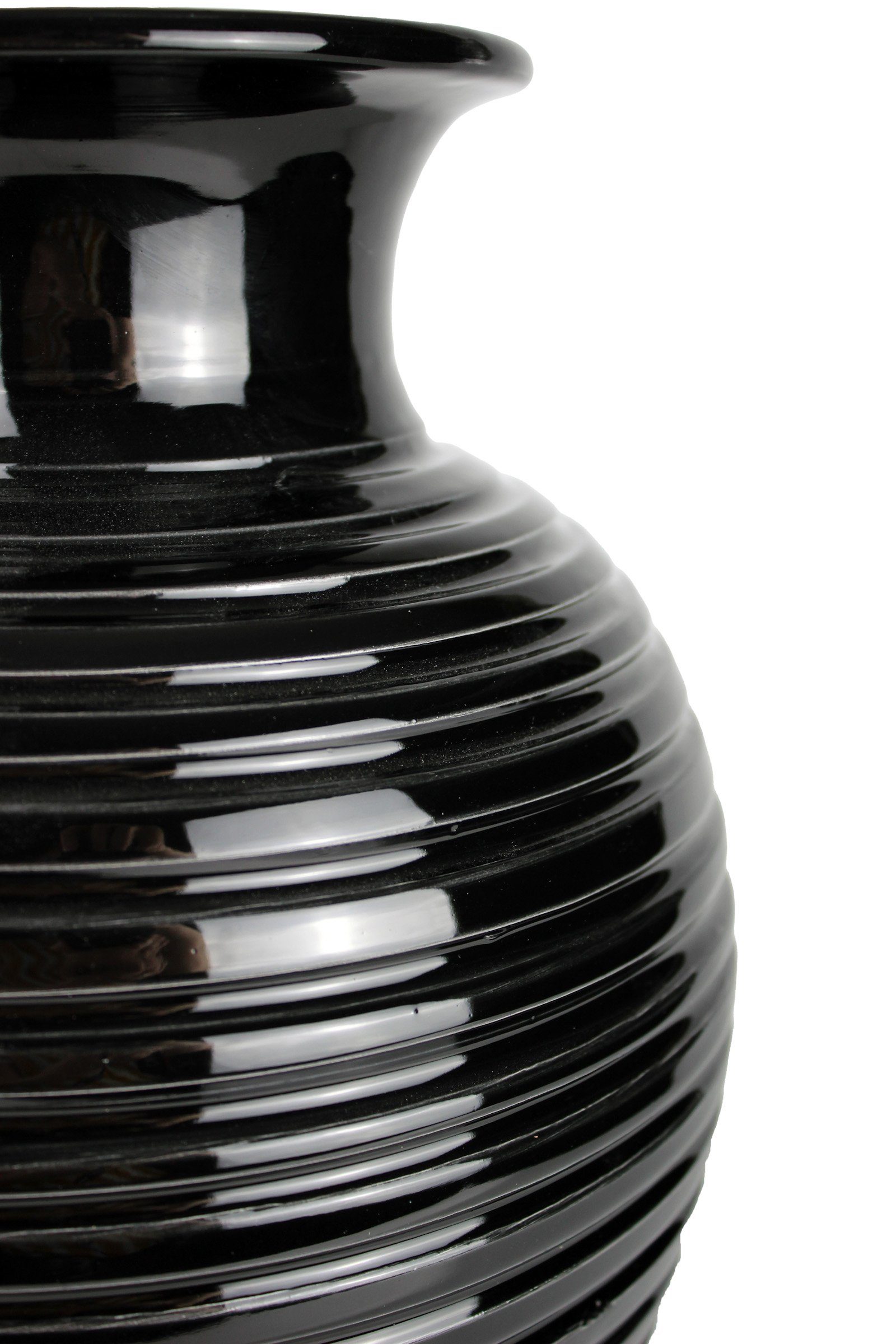aus cm Italien (1 Stück, Handgefertigte Ringmuster schwarz Vase Signature 1 Collection Keramik Home Dekovase 36 mit Keramik Keramikvase),