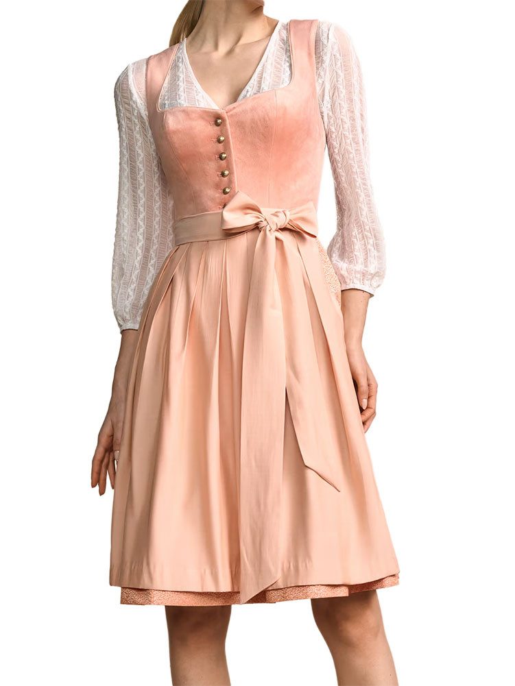 KRÜGER COLLECTION Dirndl Dirndl Aliona 60cm Länge apricot günstig online kaufen