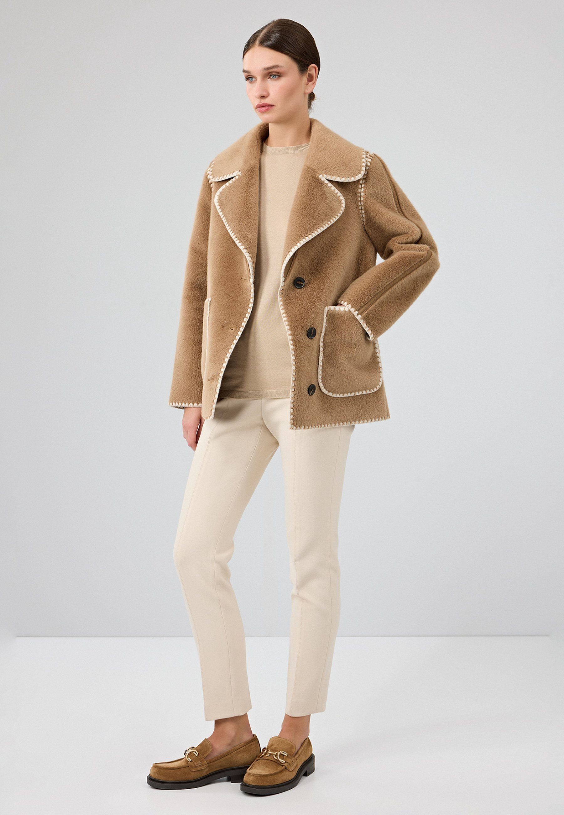 Lederjacke Vald'isere Teddy-Mantel