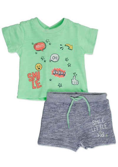 LOSAN T-Shirt & Shorts Losan Baby Jungen 2tlg. Set T-Shirt Shorts SMILE verde muestra (1-tlg)