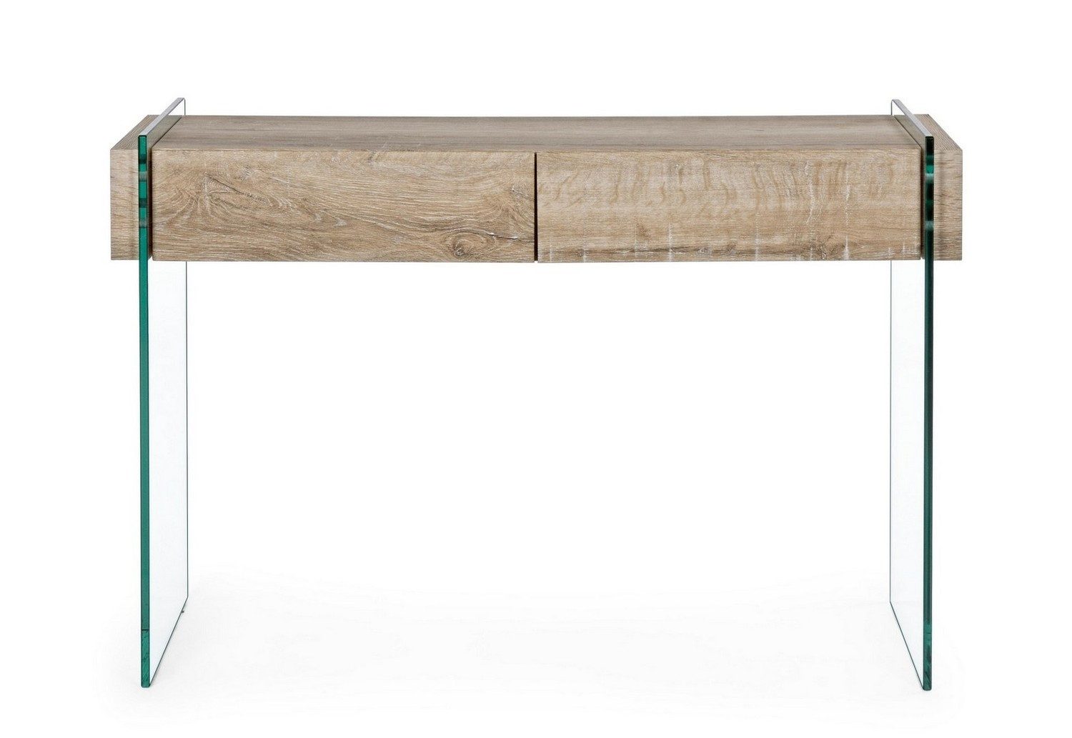 Natur24 Beistelltisch Konsolentisch Kenya 110 x 40 x 75 cm MDF Glas Natur