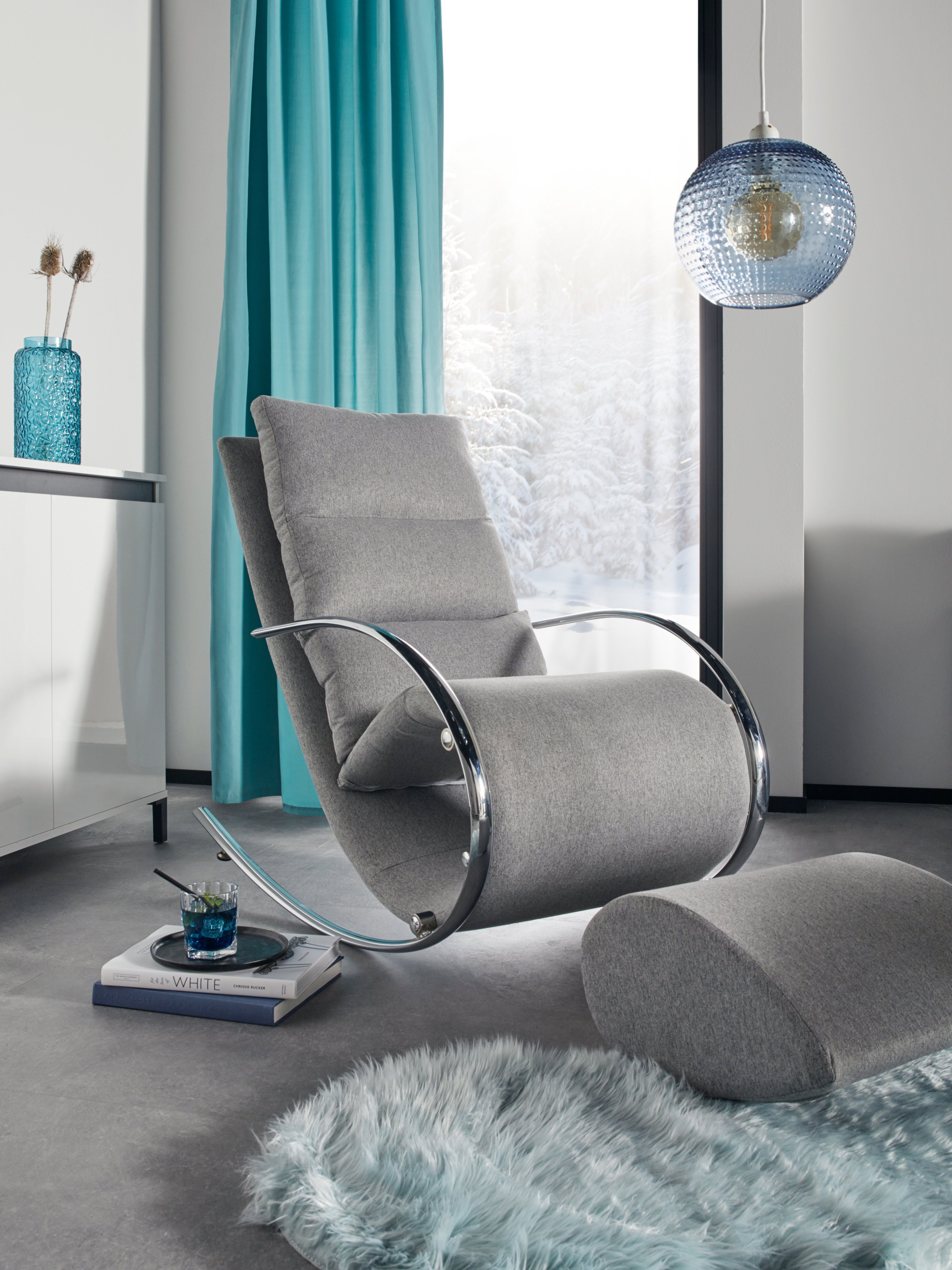 MCA furniture Relaxsessel York, Hocker, kg grau | grau Relaxsessel bis belastbar 100 mit